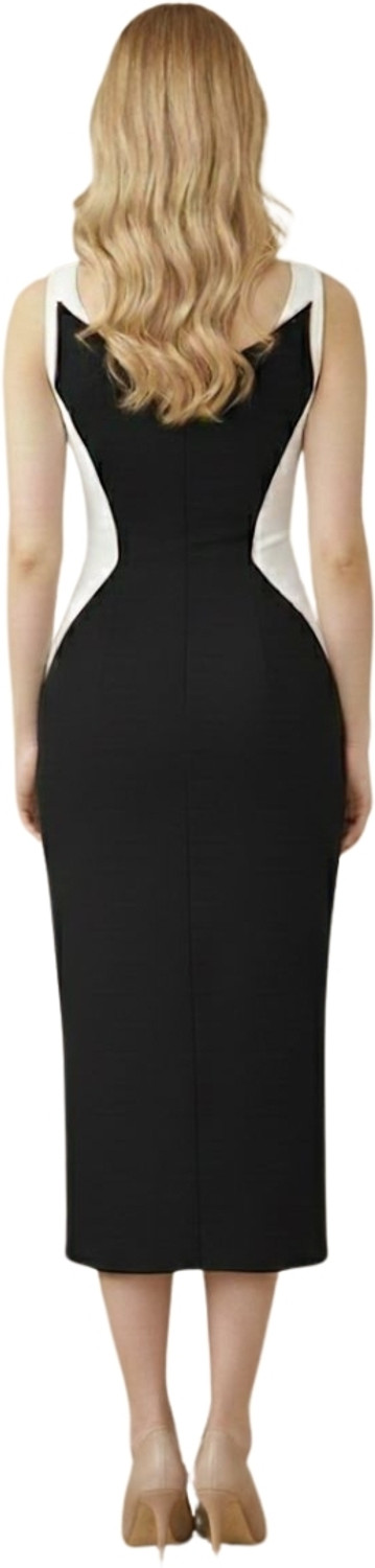 Image of ATHENA Women Bodycon Black Midi /Calf Length Dress