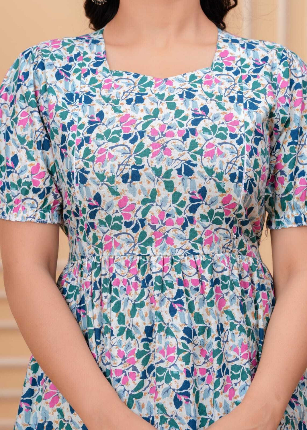 Image of Yuwan Enterprises Women Gathered White Below Knee Dress