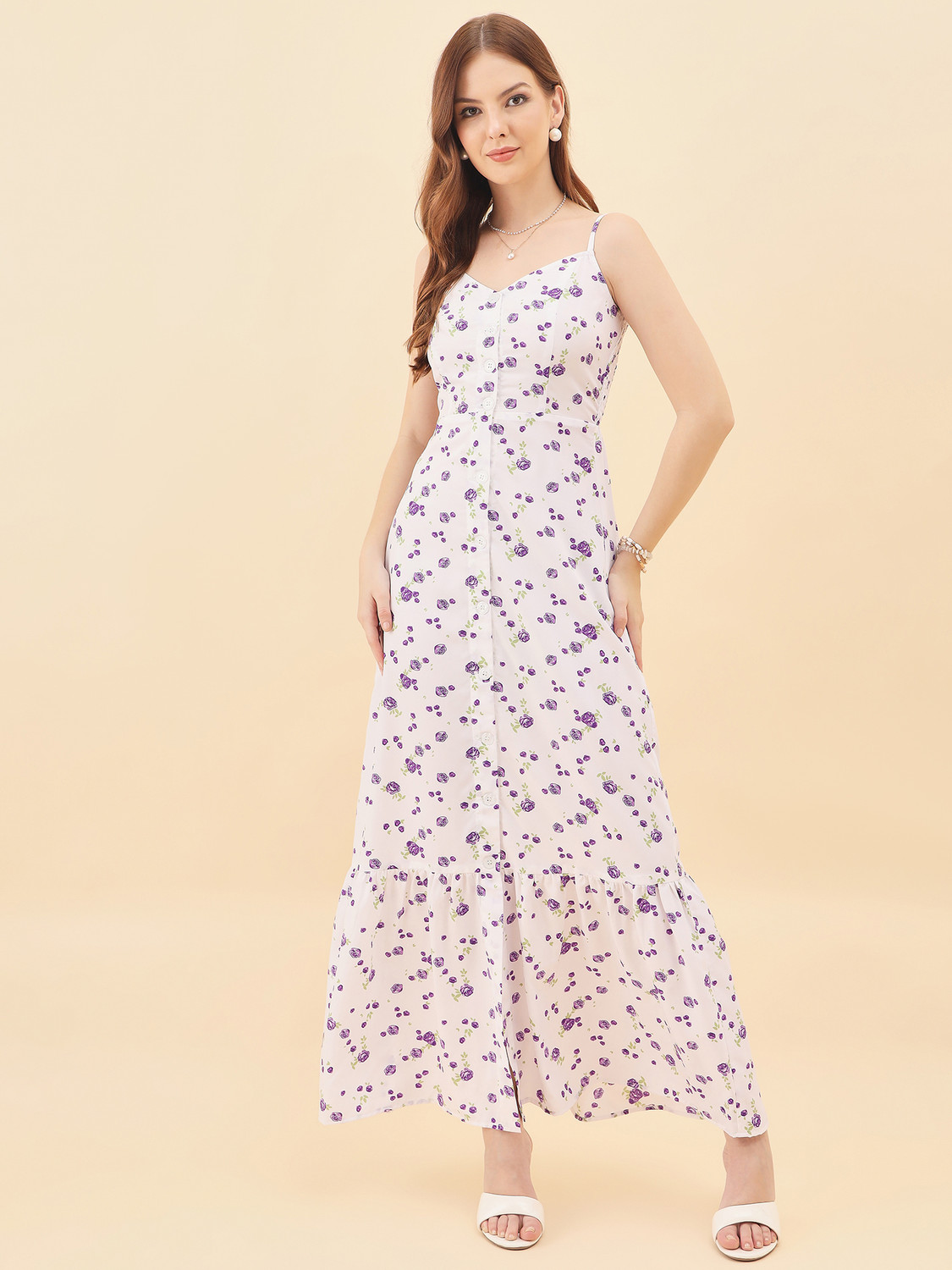 Image of AAYU Women A-line Purple Maxi /Full Length Dress