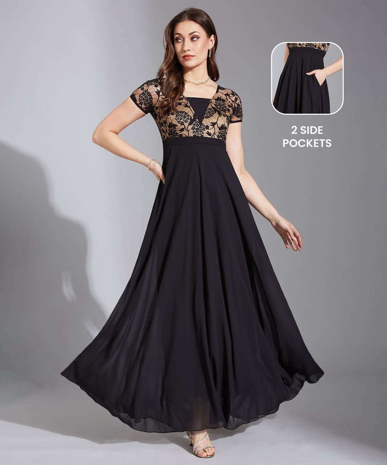 maxi dresses designs 100% Cotton Ivory Floral Print Maxi Dress - All Dresses
