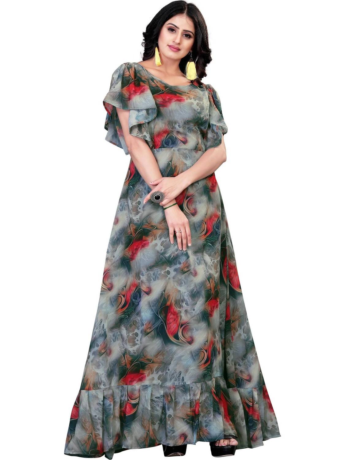 ICYNOSURE Women A-line Grey Midi/Calf Length Dress
