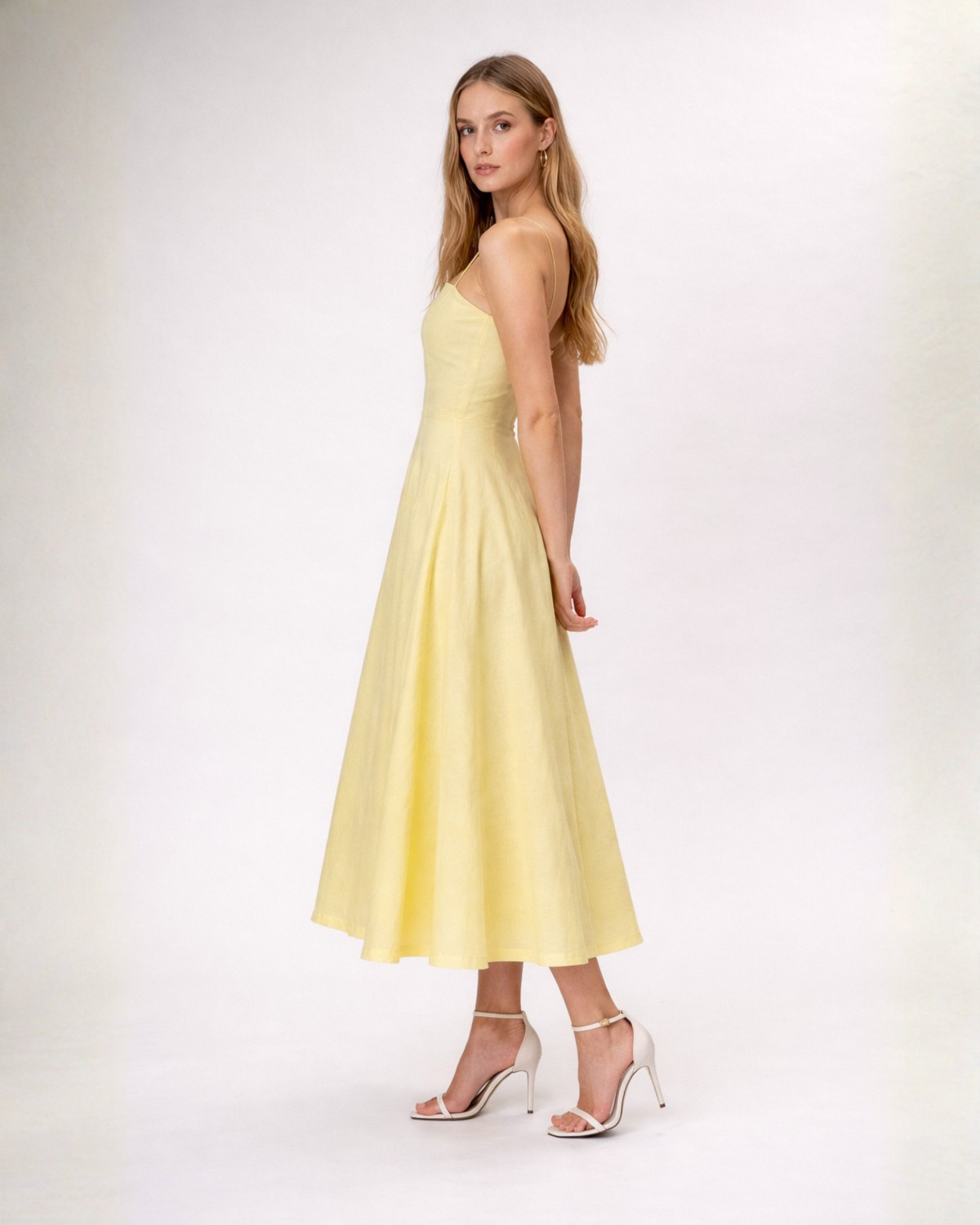 Image of khushpehno Women Fit and Flare Yellow Maxi /Full Length Dress