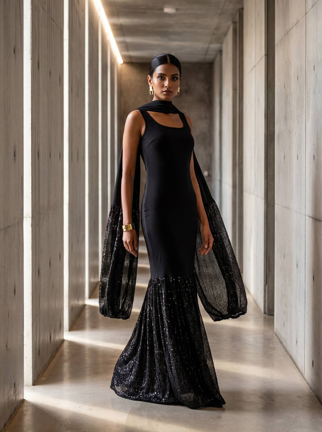BLURR Women Maxi Black Full Length Dress