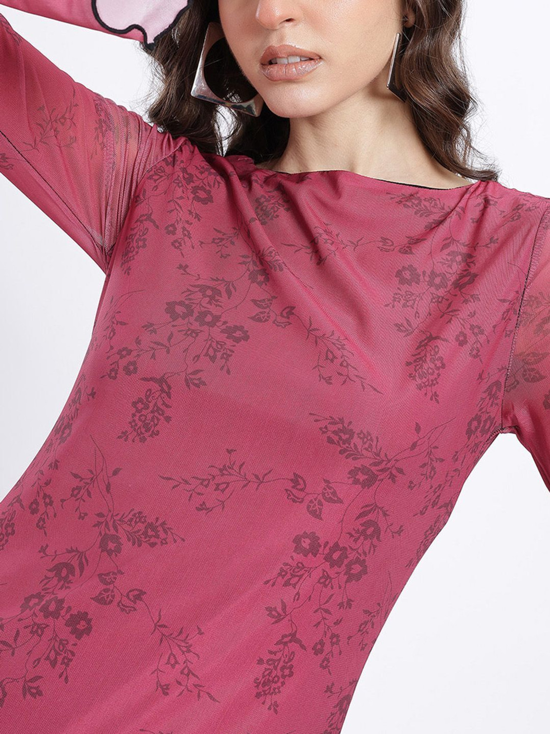 Image of Glitchez Women Sheath Maroon Mini /Short Dress
