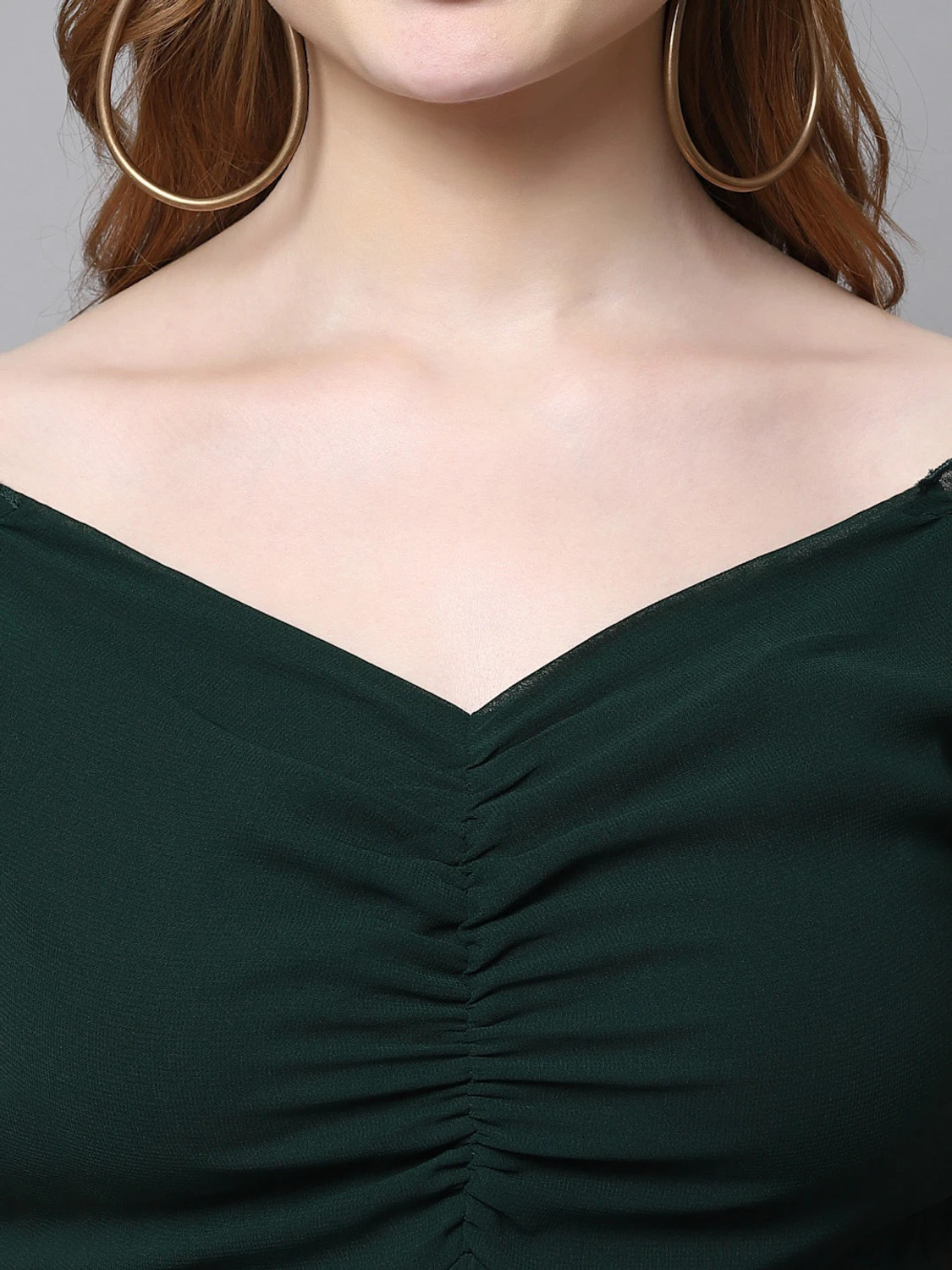 Image of METRONAUT Women Maxi Green Full Length Dress