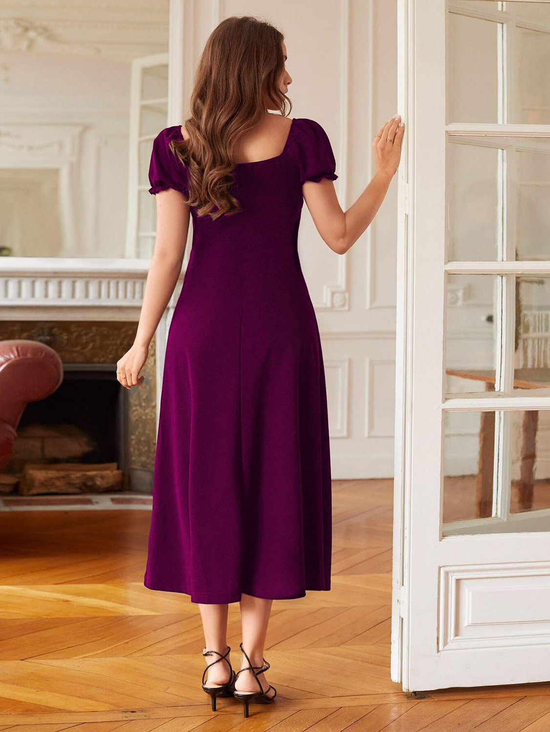 Image of Rosery Paris Women A-line Purple Midi /Calf Length Dress