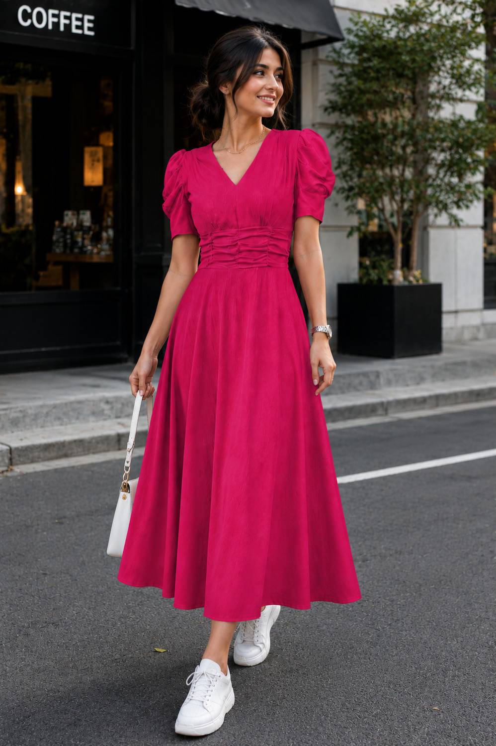 METRONAUT Women A-line Pink Ankle Length Dress