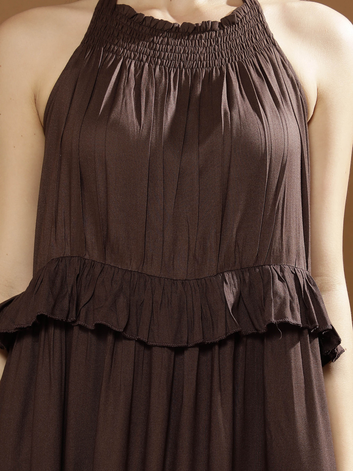 Image of ATHENA Women Maxi Brown Full Length Dress