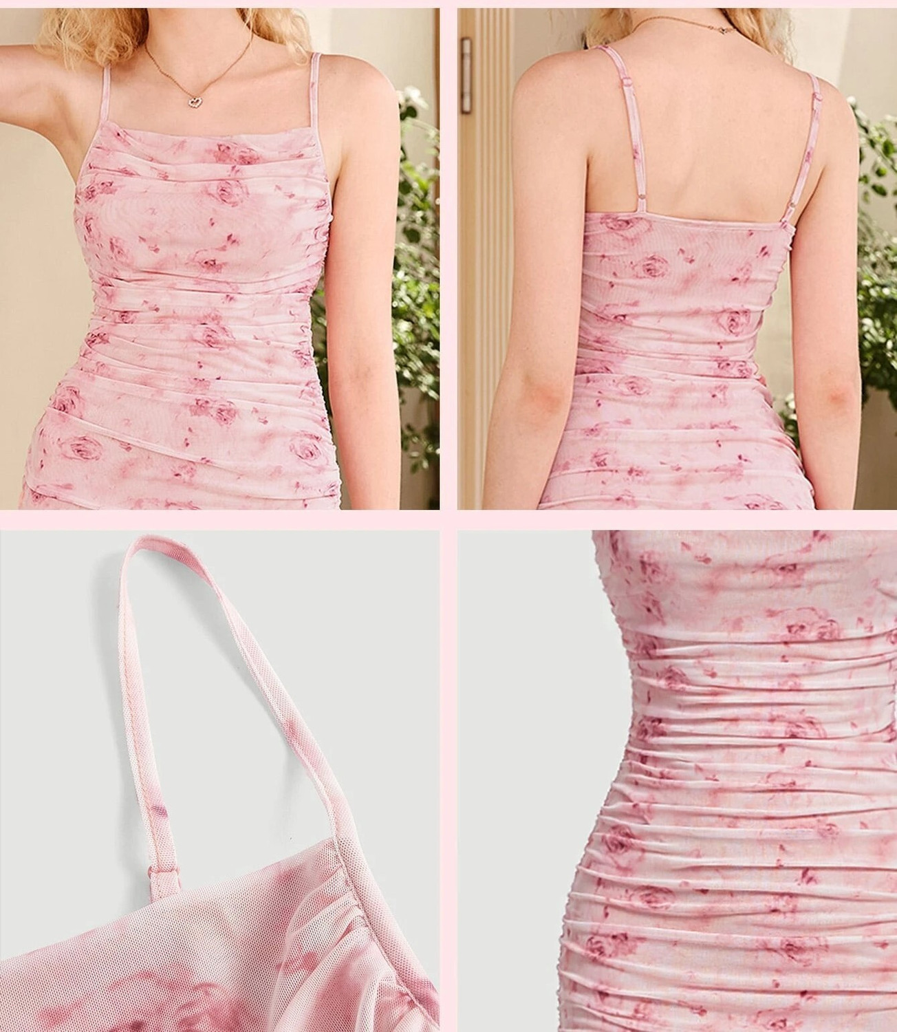 Image of SPIVOZ Women Fit and Flare Pink Midi /Calf Length Dress