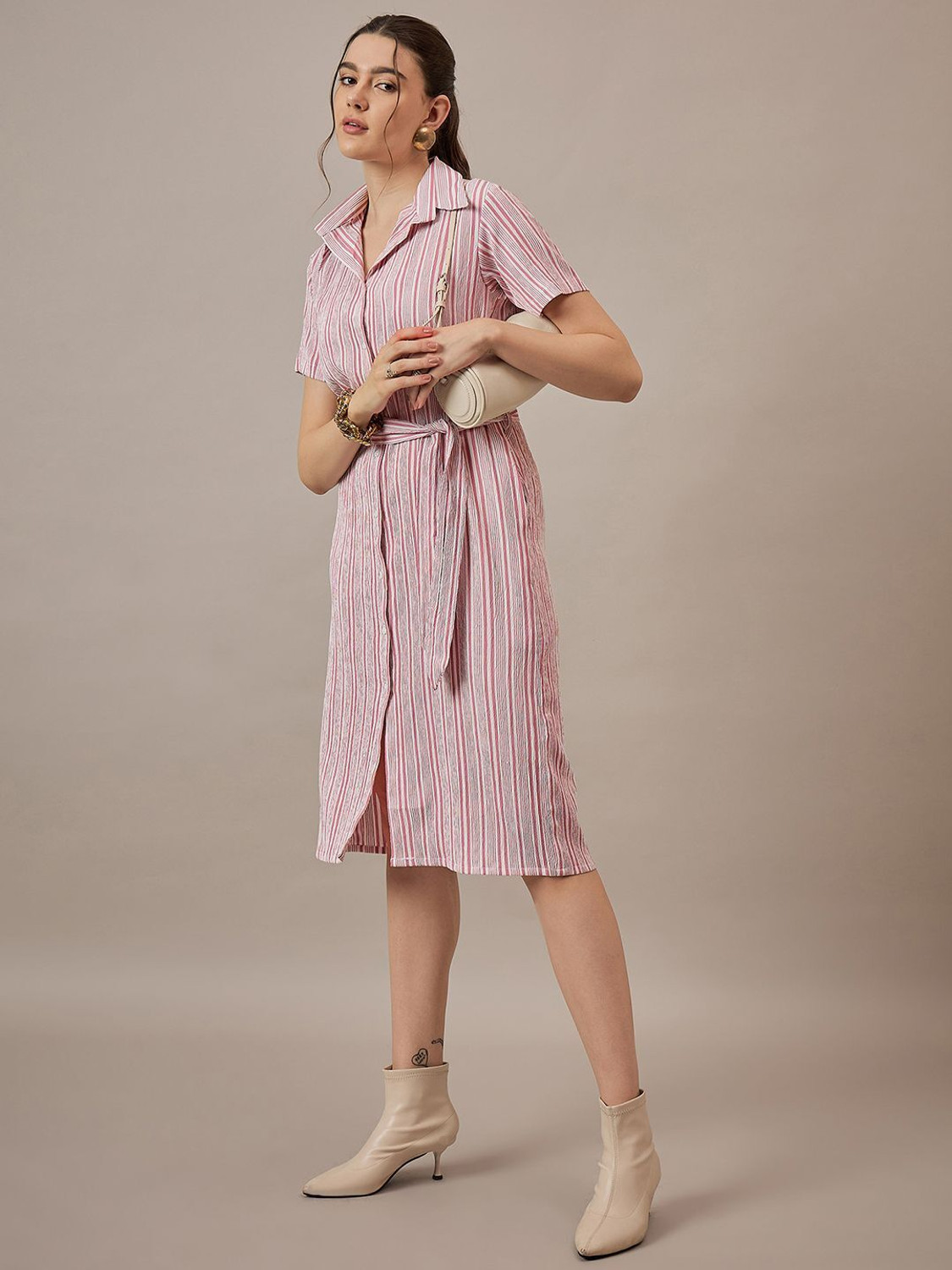 Image of Dressberry Women Shirt Purple Midi /Calf Length Dress