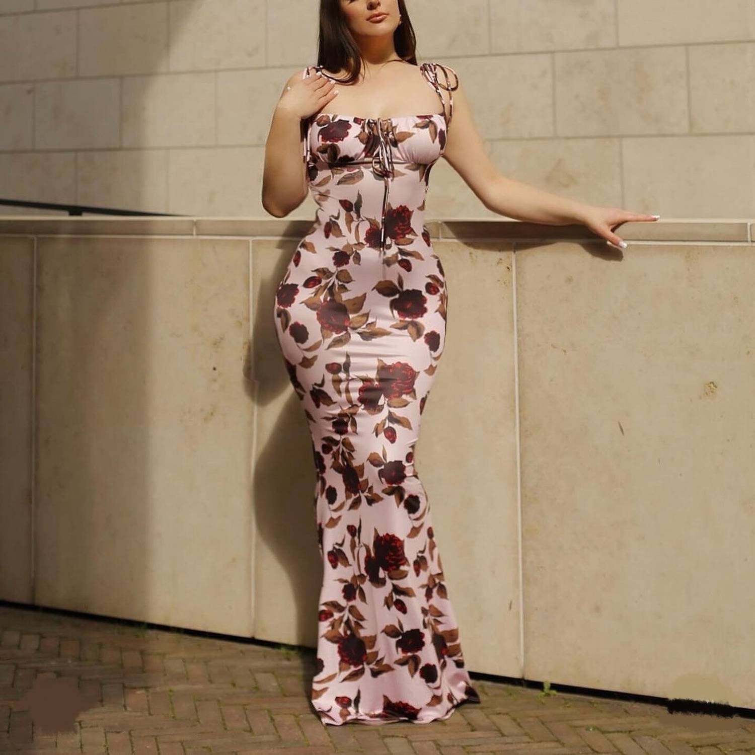 bodycon dress flipkart TANDUL Women Brown Maxi/Full Length Cute Little White Dresses autoAvaPresley Size:5-6 YEARS