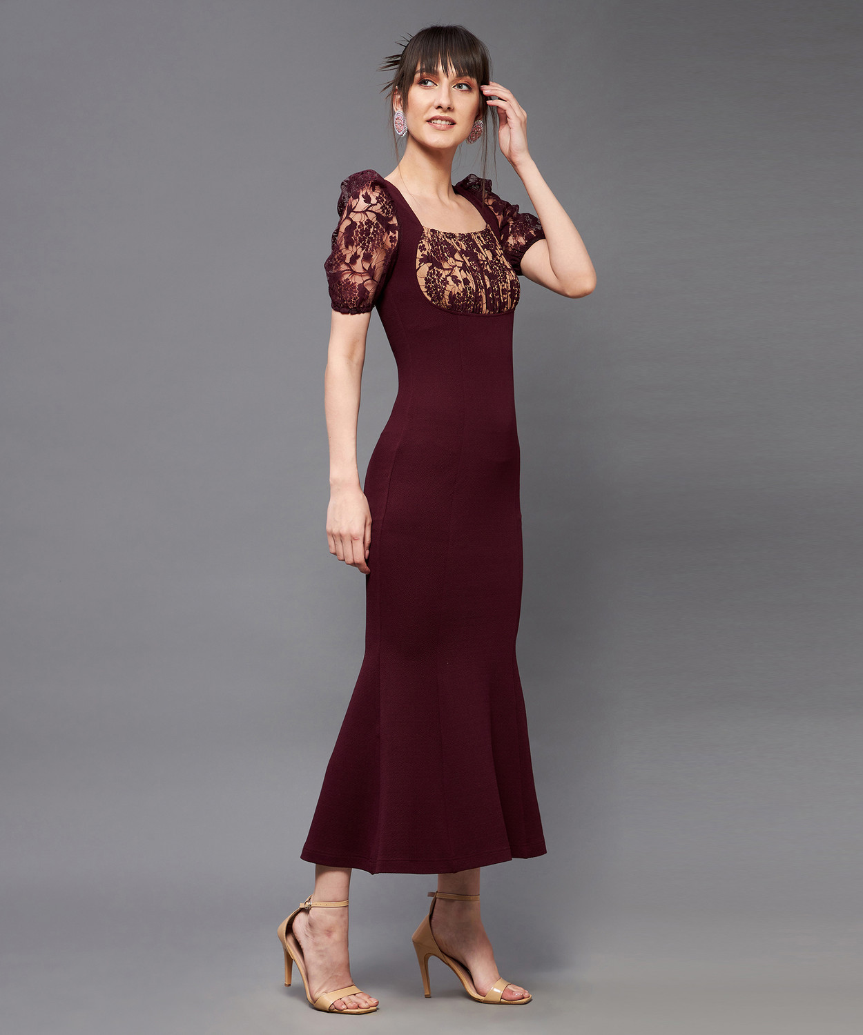 Image of Miss Chase Women A-line Red Ankle Length Dress