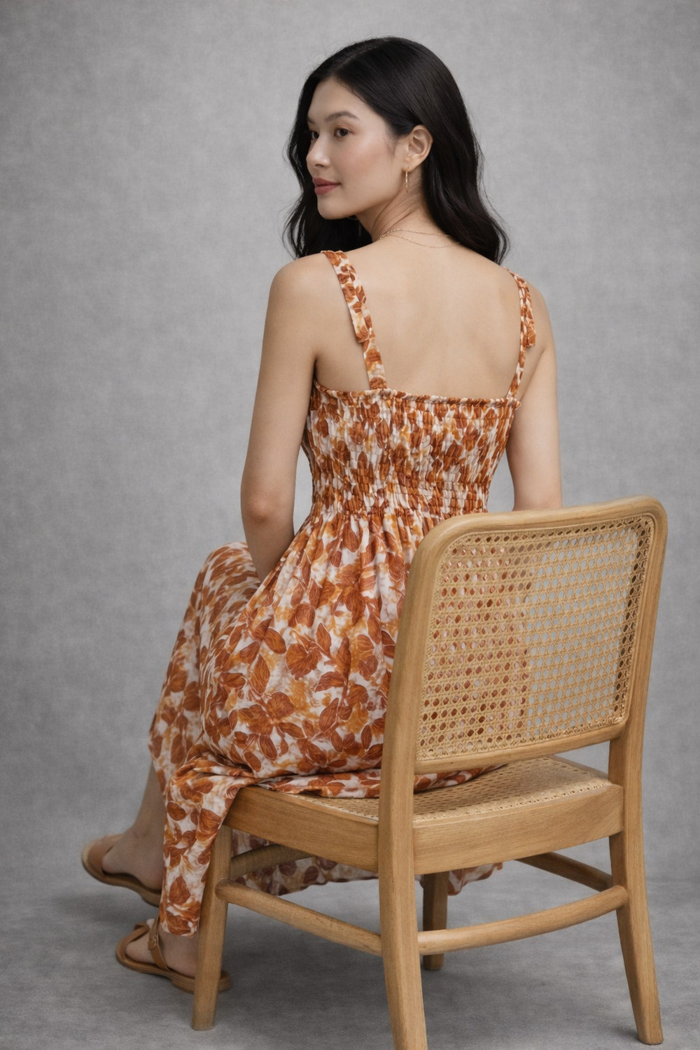 Image of JKMisti Women Fit and Flare Brown Midi /Calf Length Dress