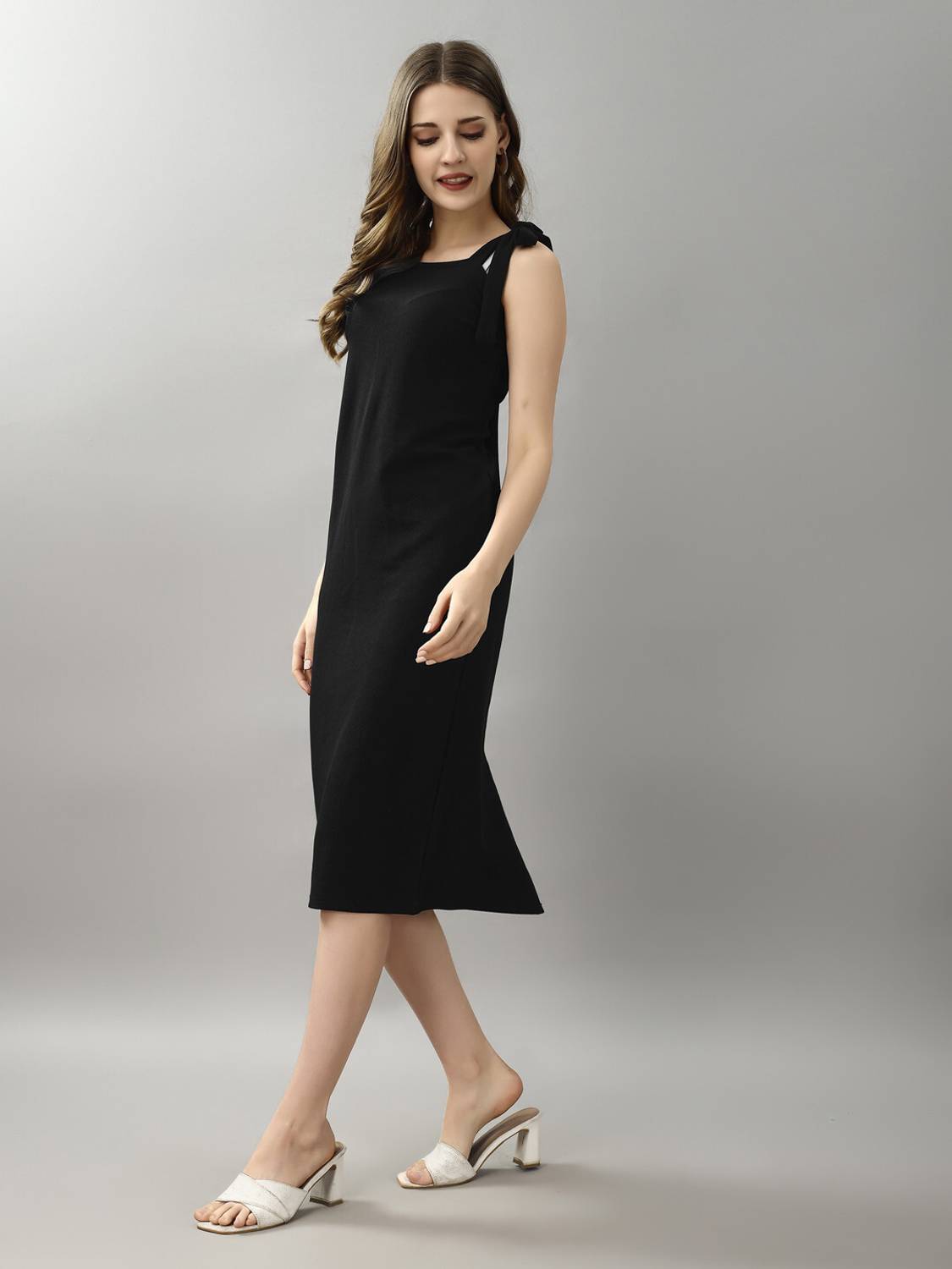 Road Rider Women A-line Black Below Knee Dress