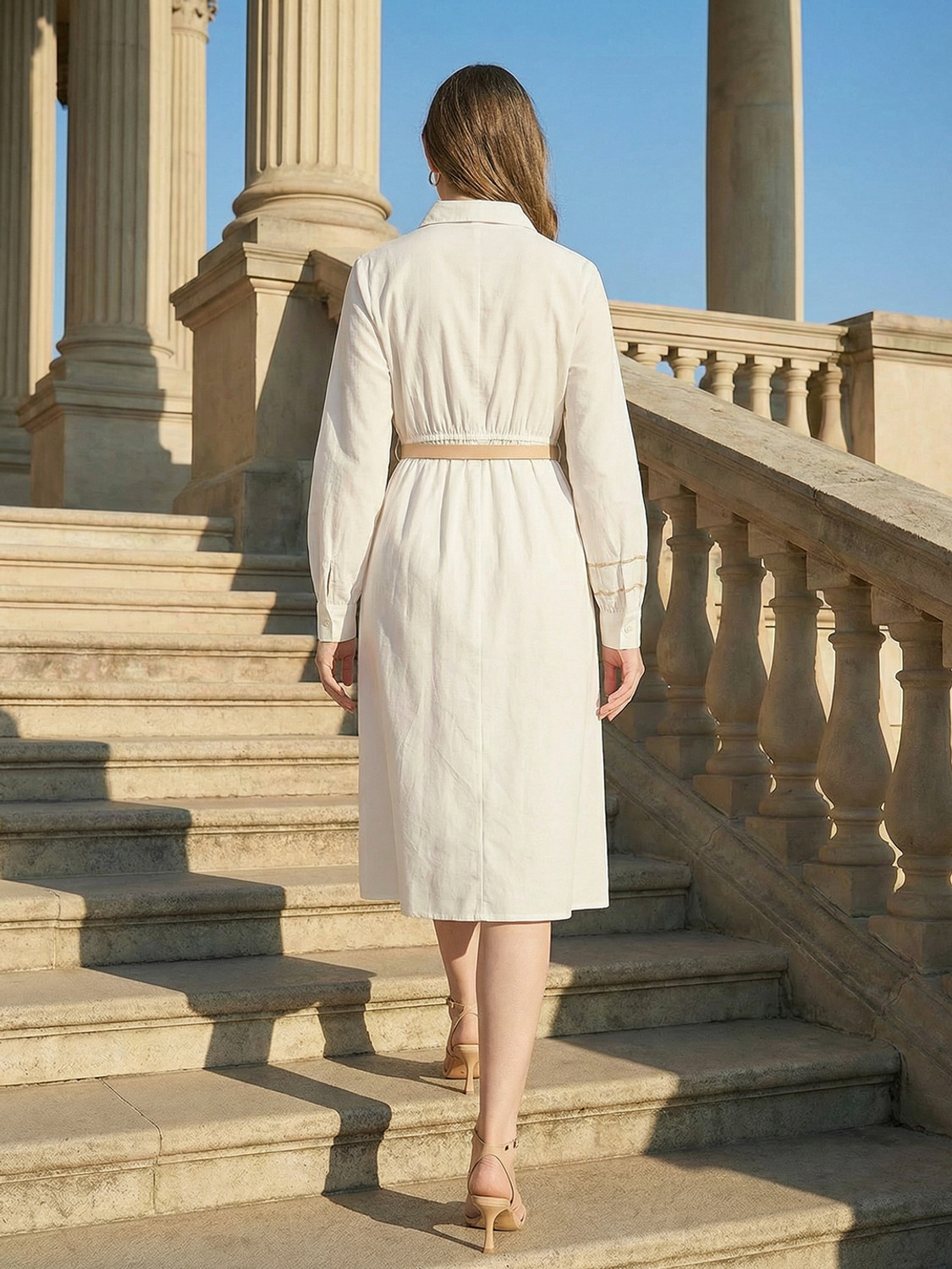 Image of ZUMMER Women Shirt White Midi /Calf Length Dress
