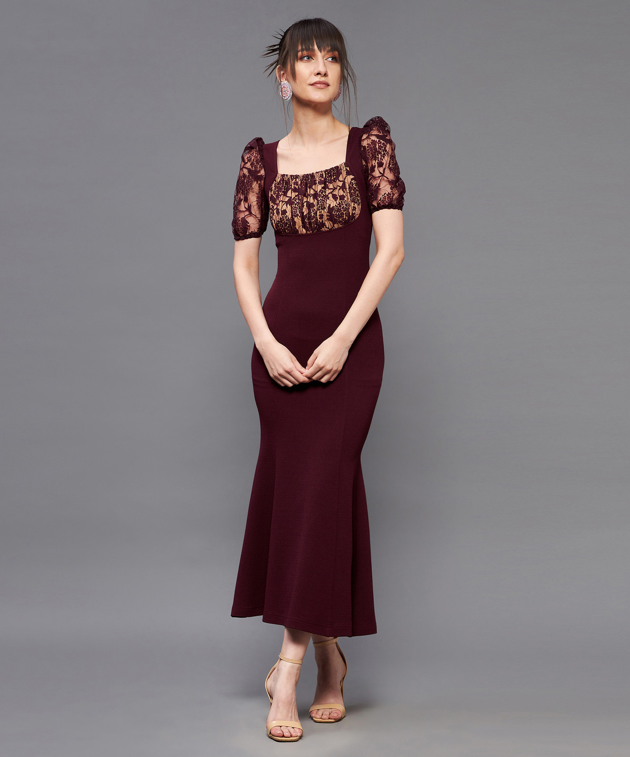 Image of Miss Chase Women A-line Red Ankle Length Dress