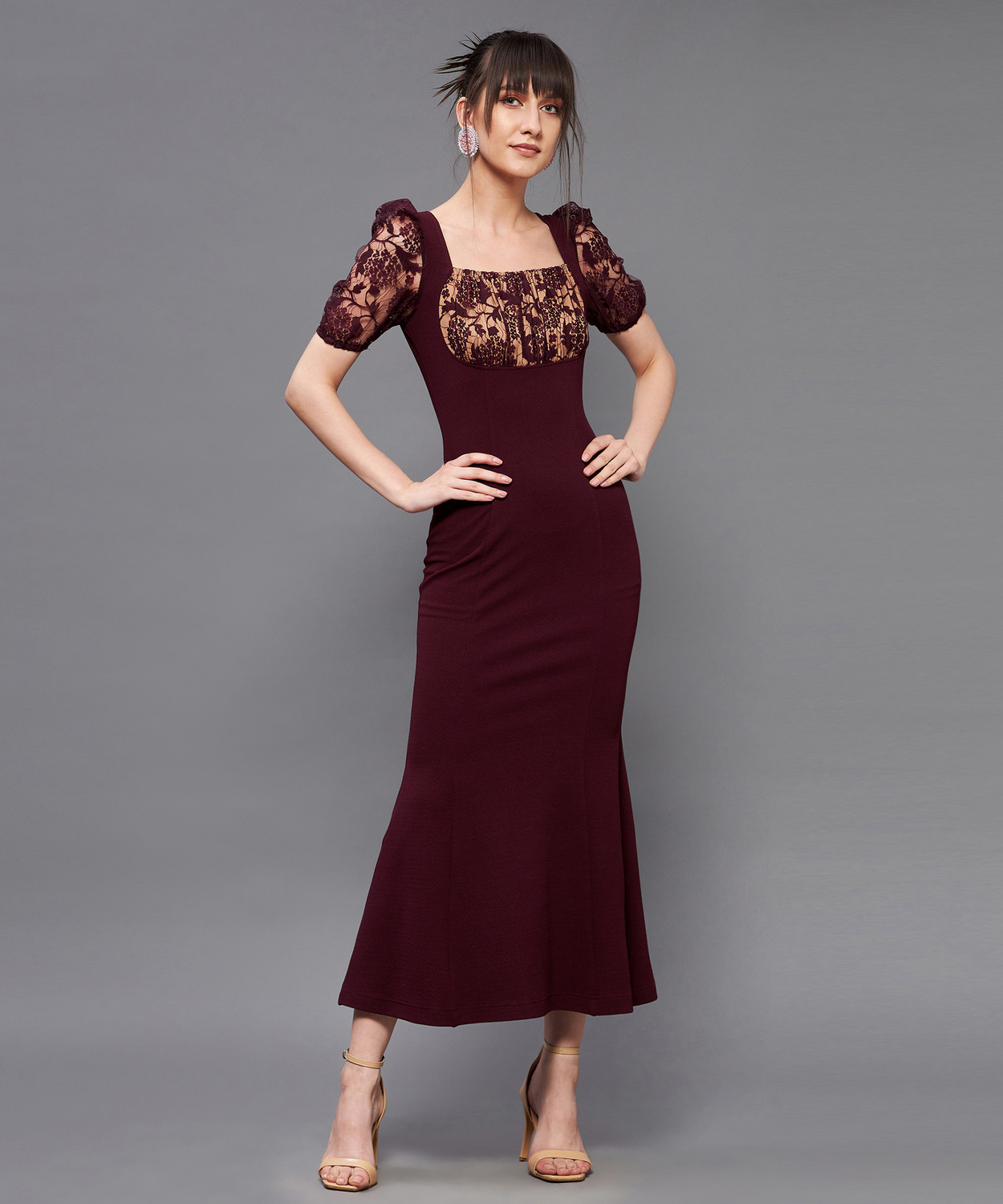 Image of Miss Chase Women A-line Red Ankle Length Dress
