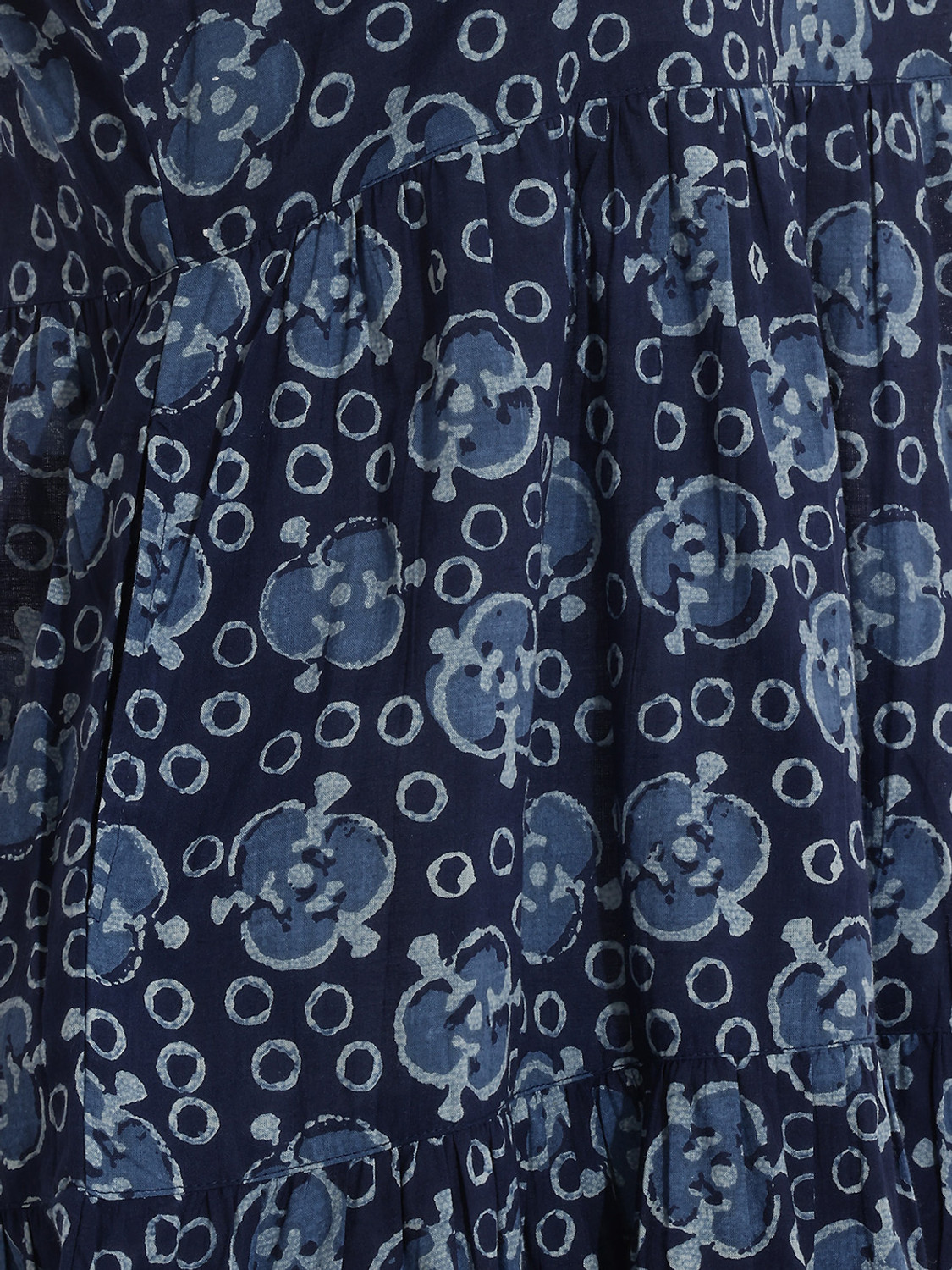 Image of Janasya Women Tiered Blue Midi /Calf Length Dress