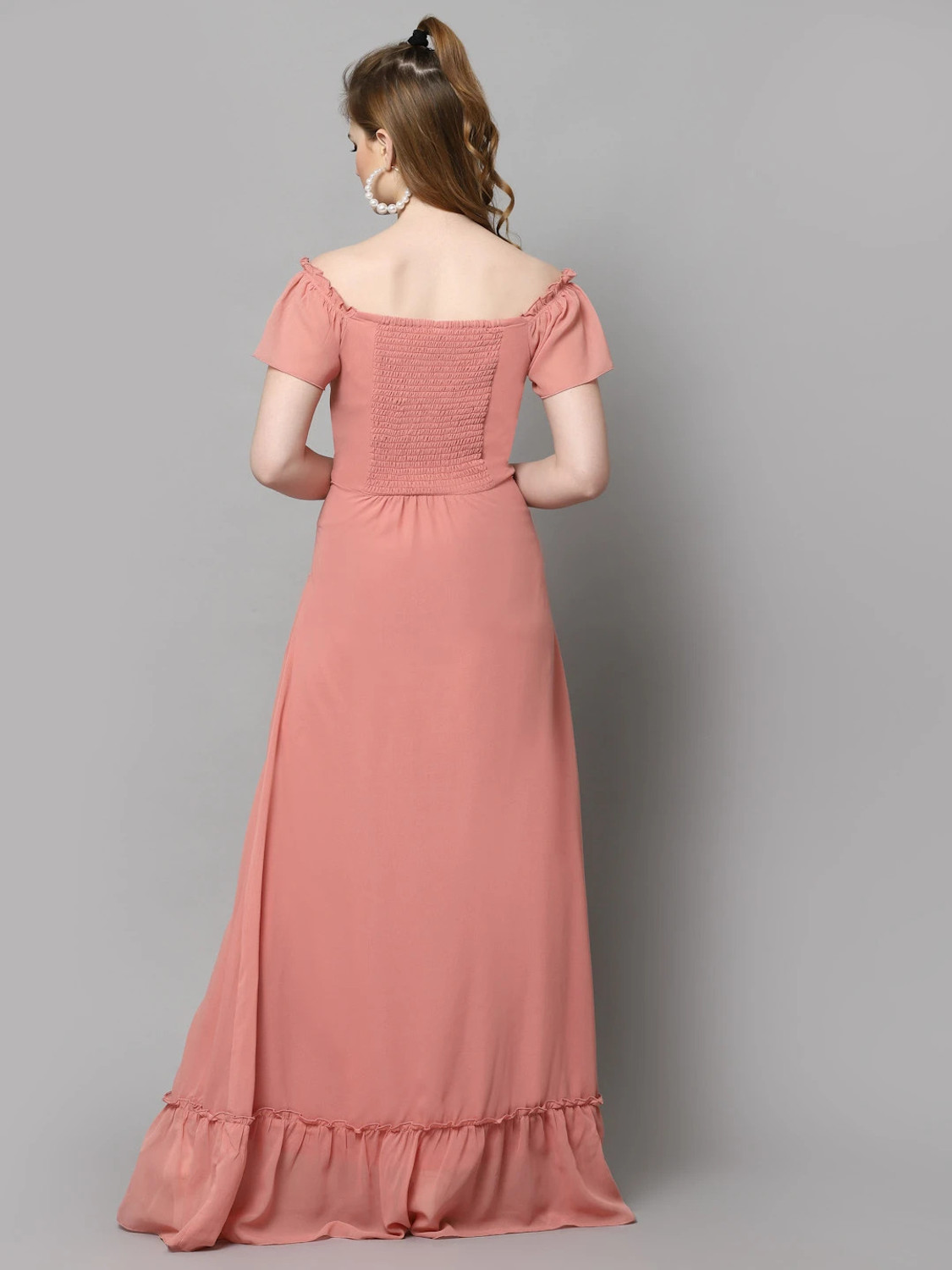 Image of METRONAUT Women Maxi Pink Full Length Dress