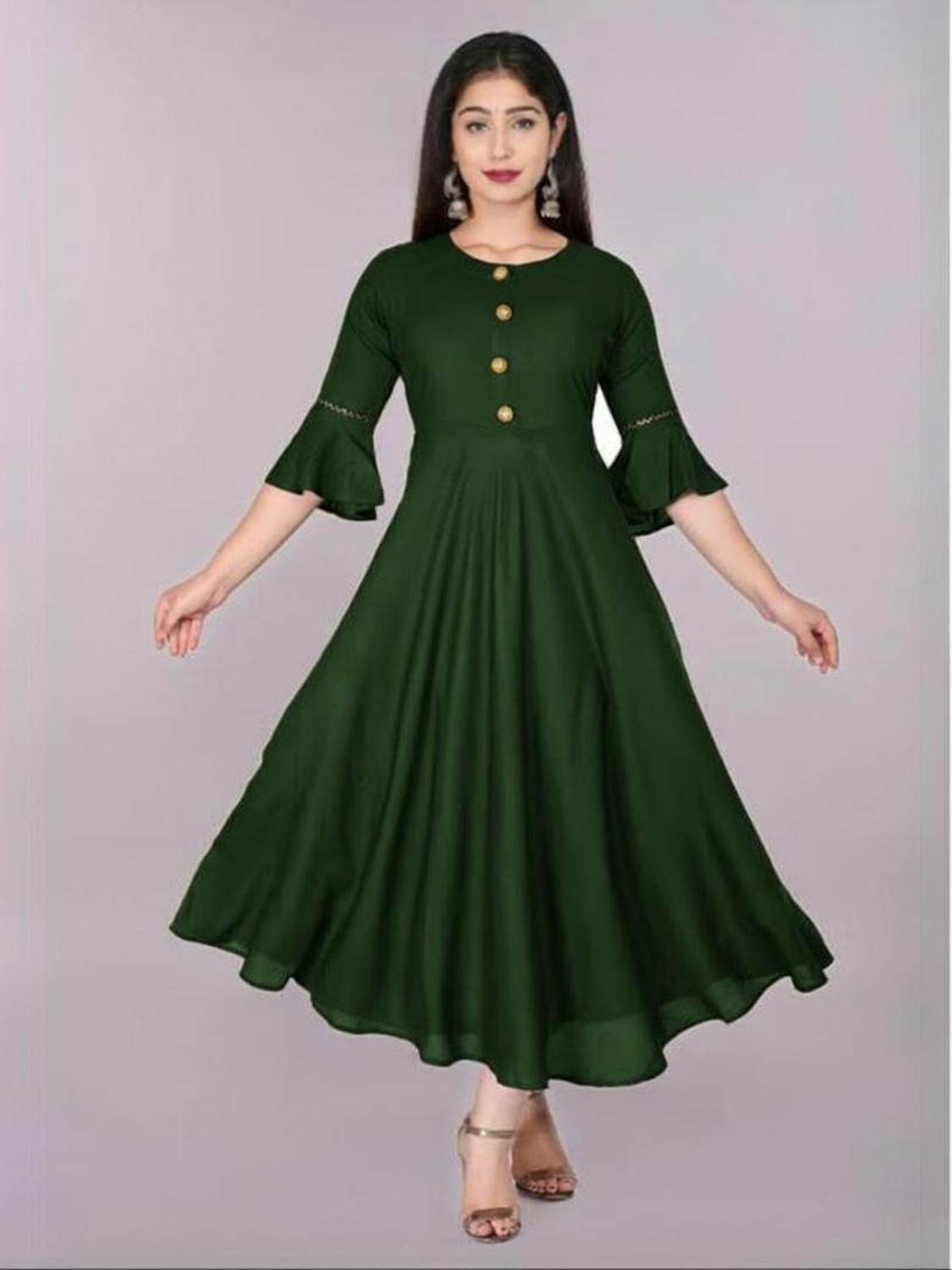 Image of Alastar Women A-line Green Midi /Calf Length Dress
