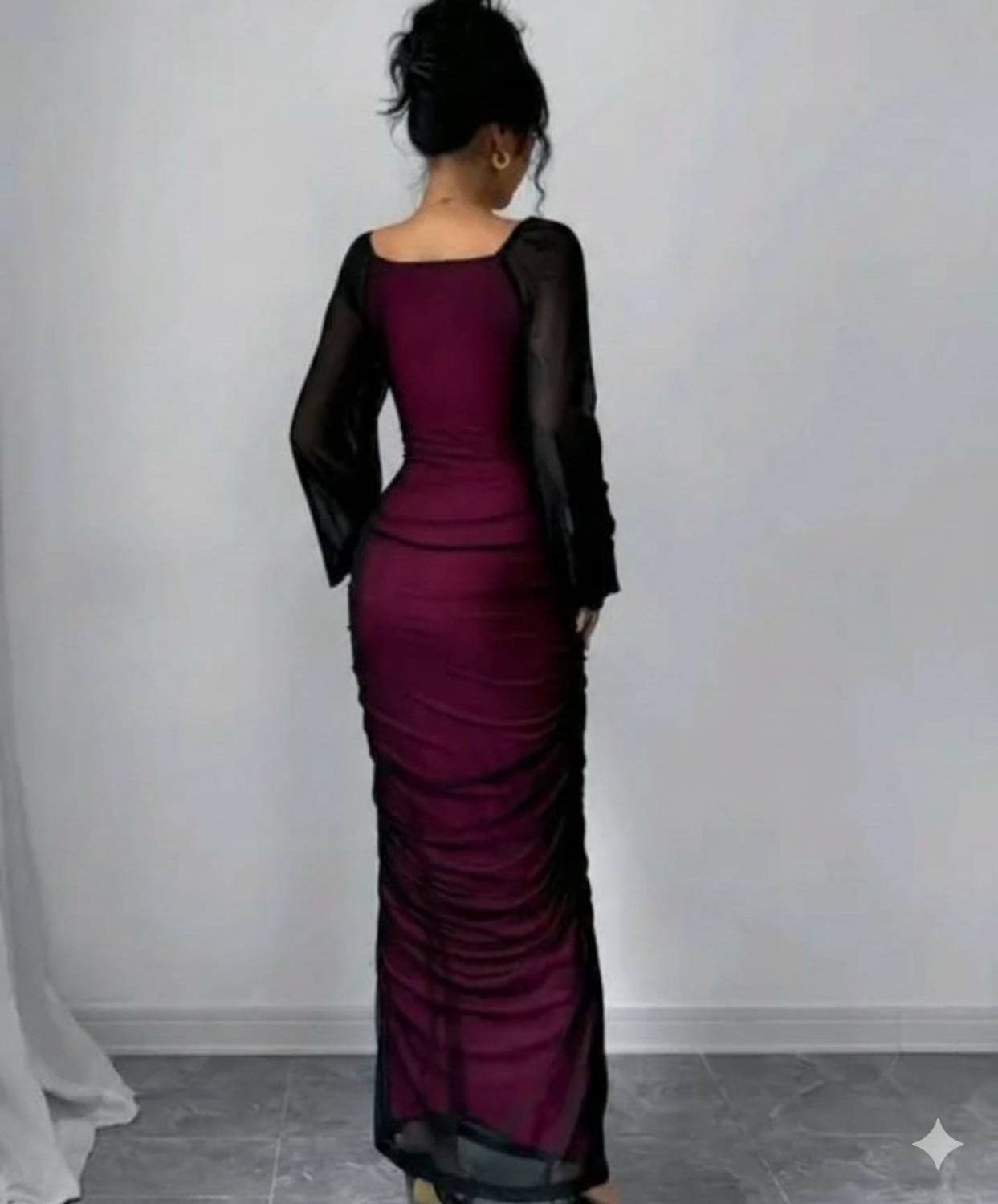 Siren Knitt Women Bodycon Maroon Maxi Dress - Image 2