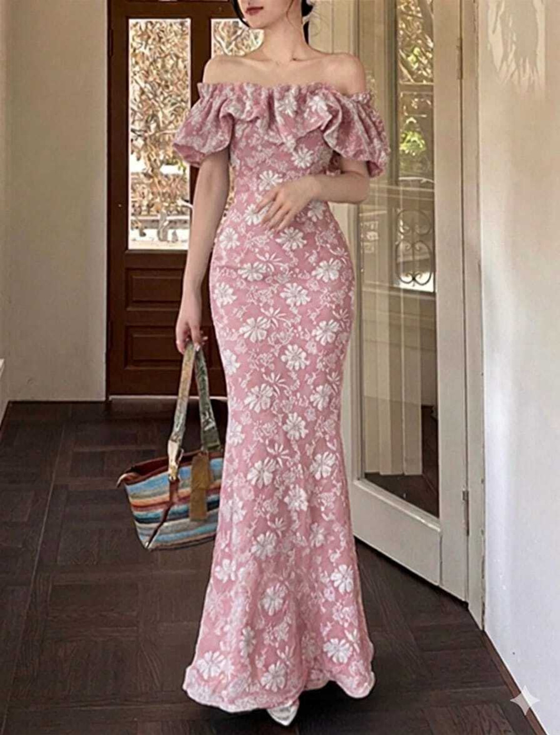 Image of AADITRY FASHION Women Bodycon Multicolor Maxi /Full Length Dress