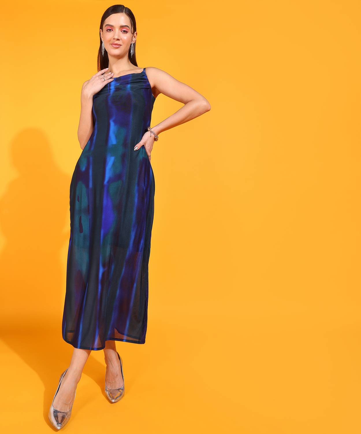 FashFun Women Sheath Multicolor Maxi/Full Length Dress