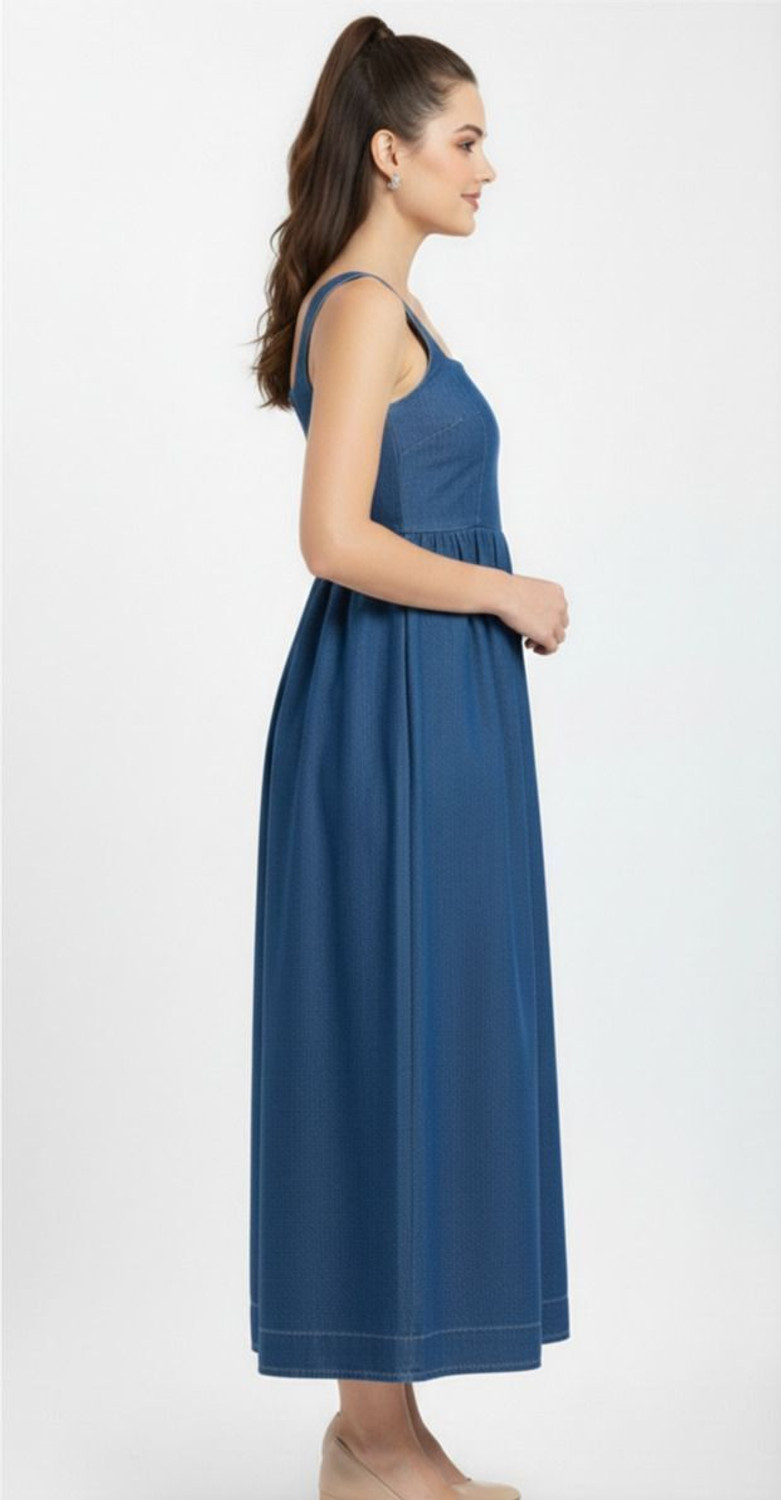Image of Skin Beauty Women A-line Blue Ankle Length Dress