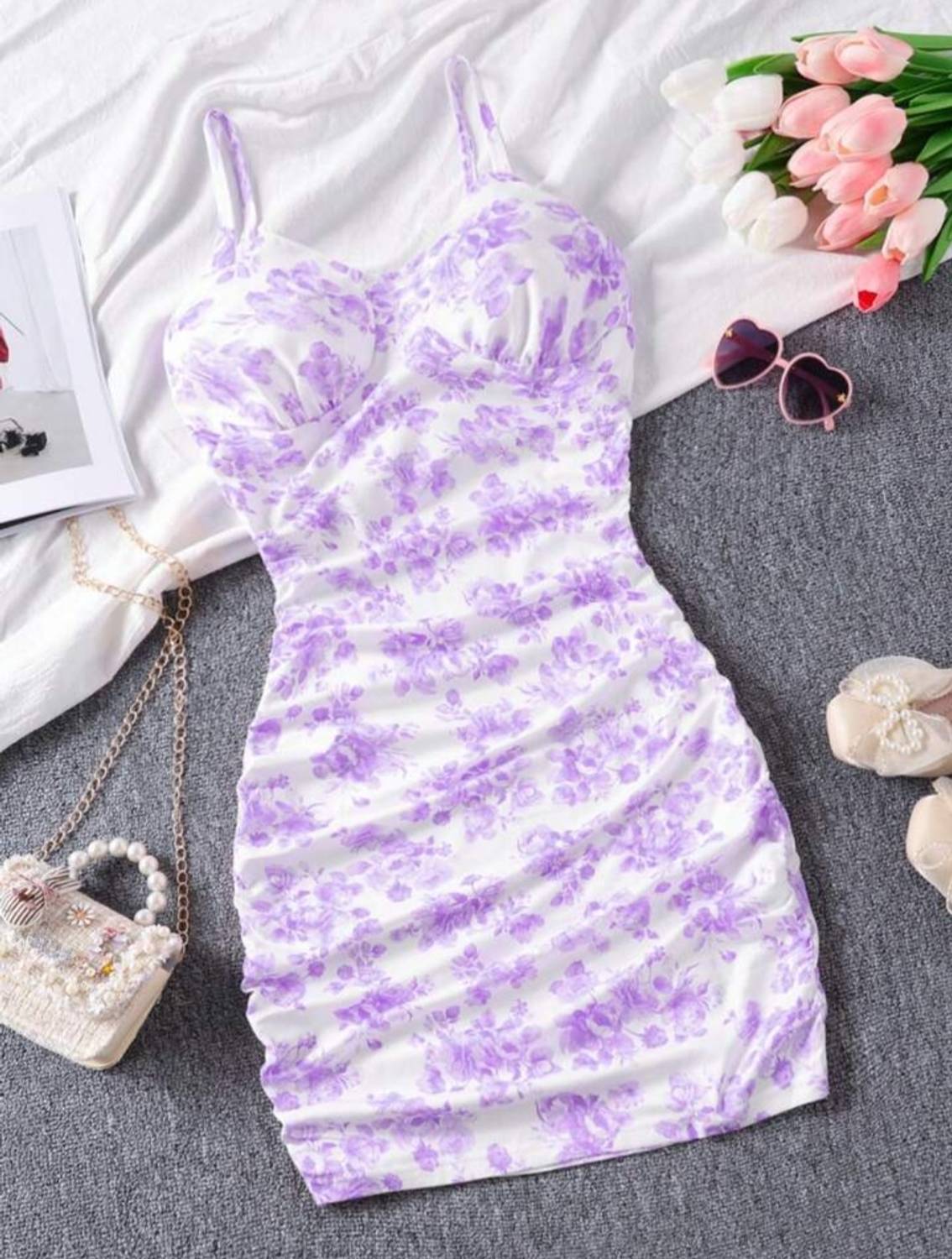 CAPROP Women Purple Bodycon Dress - Image 1