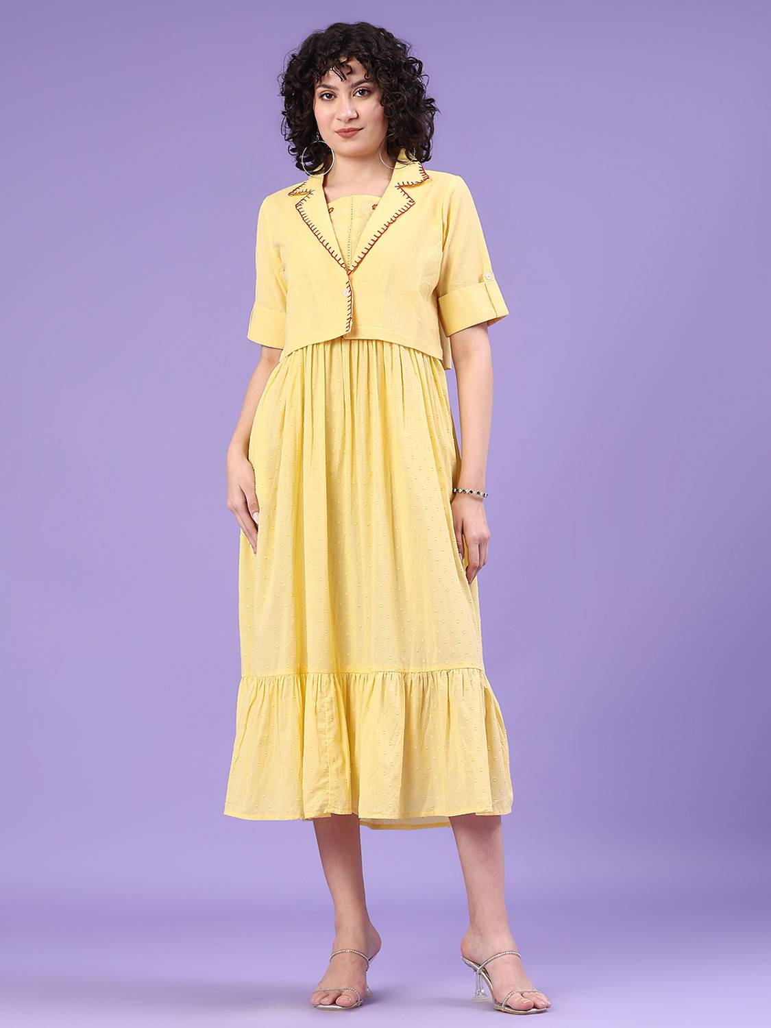 Yellow Maxi Dress On Limeroad LIMEROAD Women A-line Yellow Midi/Calf Length Dress Buy LIMEROAD