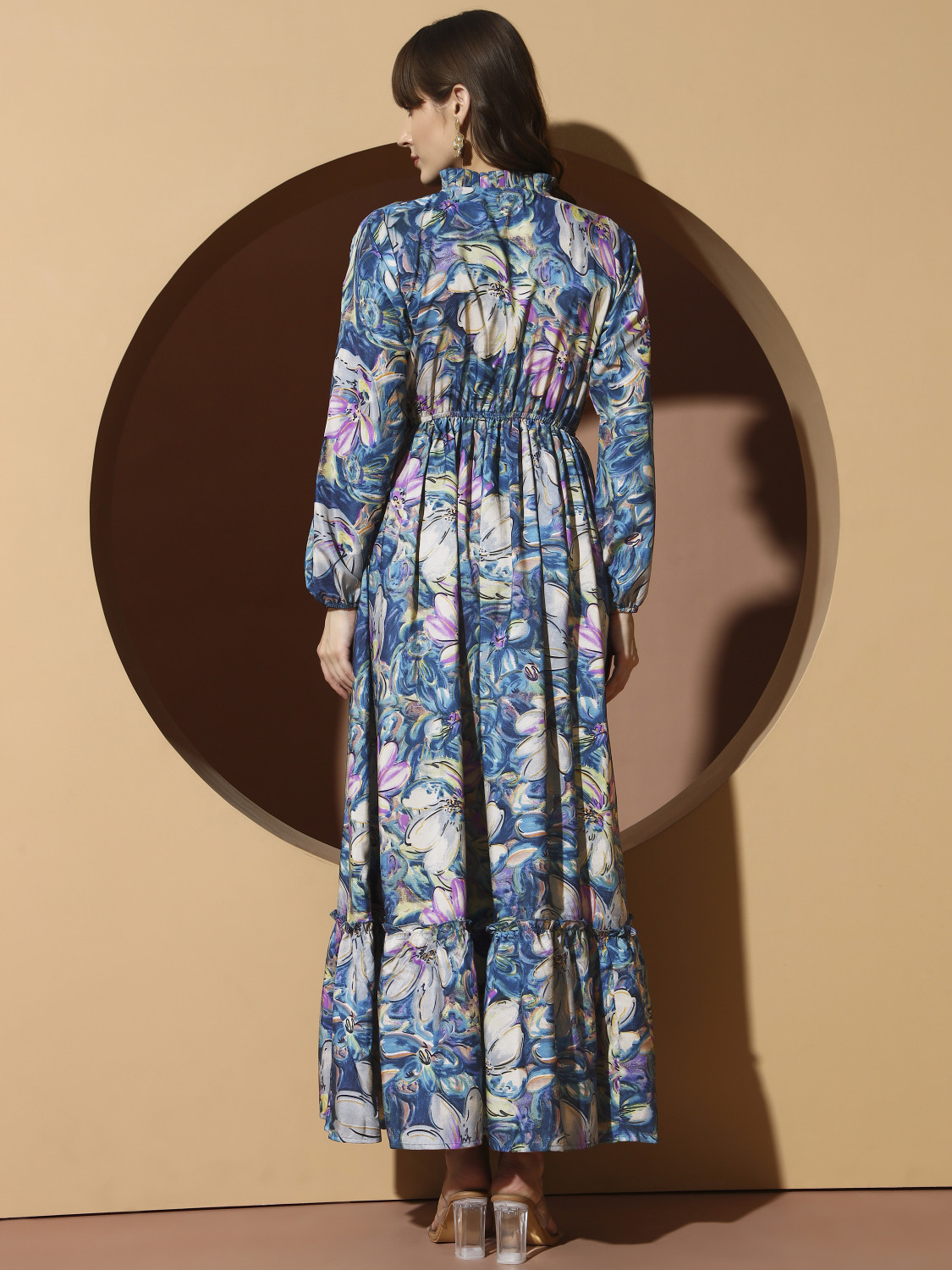 Image of METRONAUT Women A-line Multicolor Maxi /Full Length Dress
