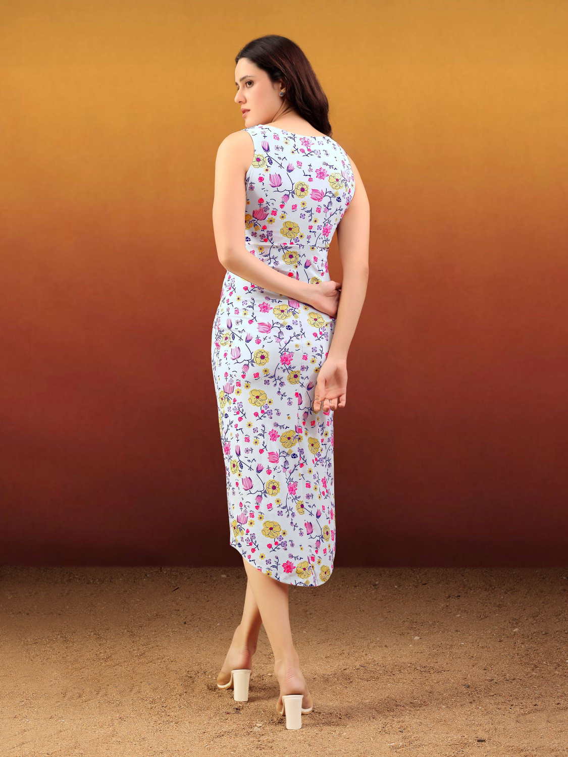Image of PURVAJA Women A-line Multicolor Knee Length Dress