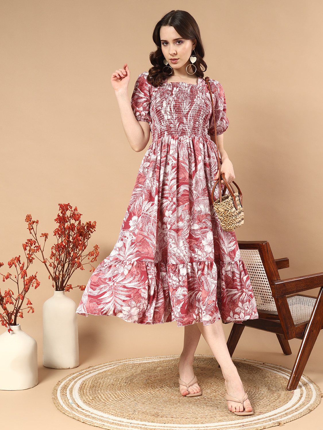 Image of Deklook Women Fit and Flare Green Above Knee /Mid Thigh Length Dress