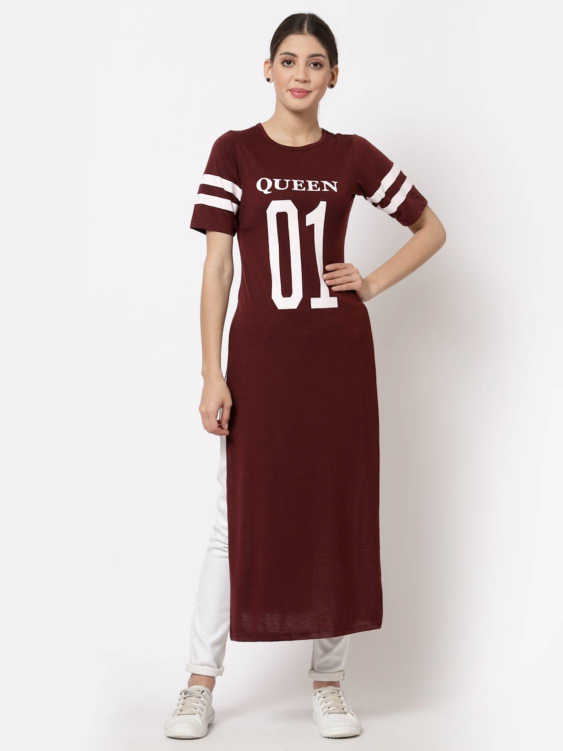 AAYU Women Maxi Maroon Below Knee Dress