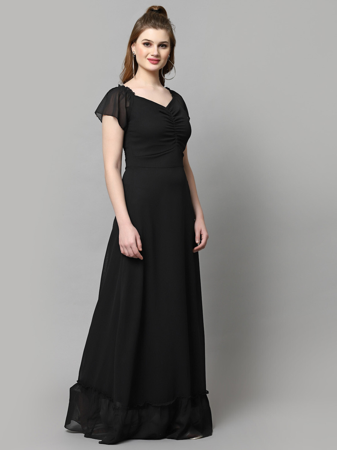 Image of METRONAUT Women Maxi Black Full Length Dress