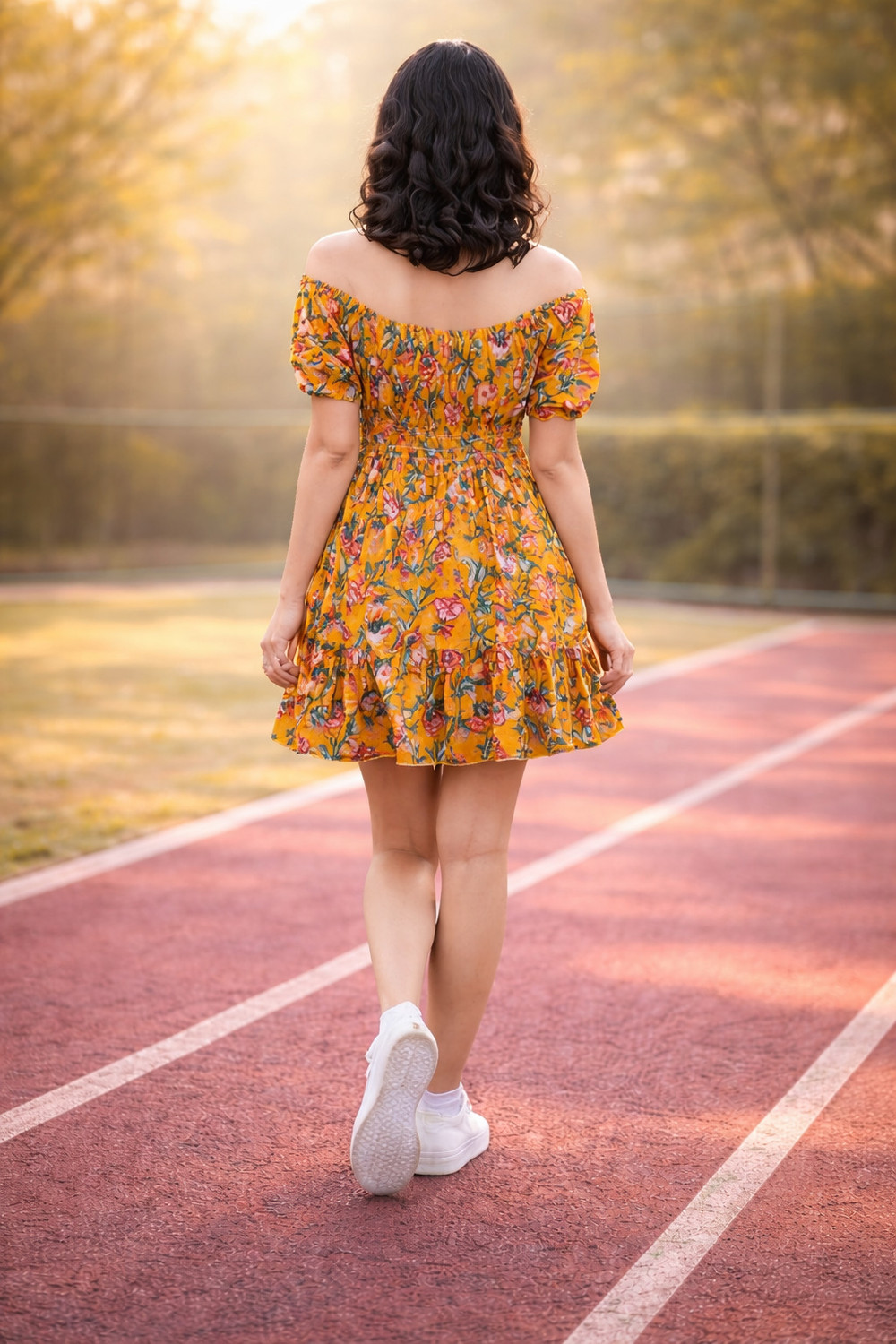 Image of FIORAA Women A-line Multicolor Knee Length Dress