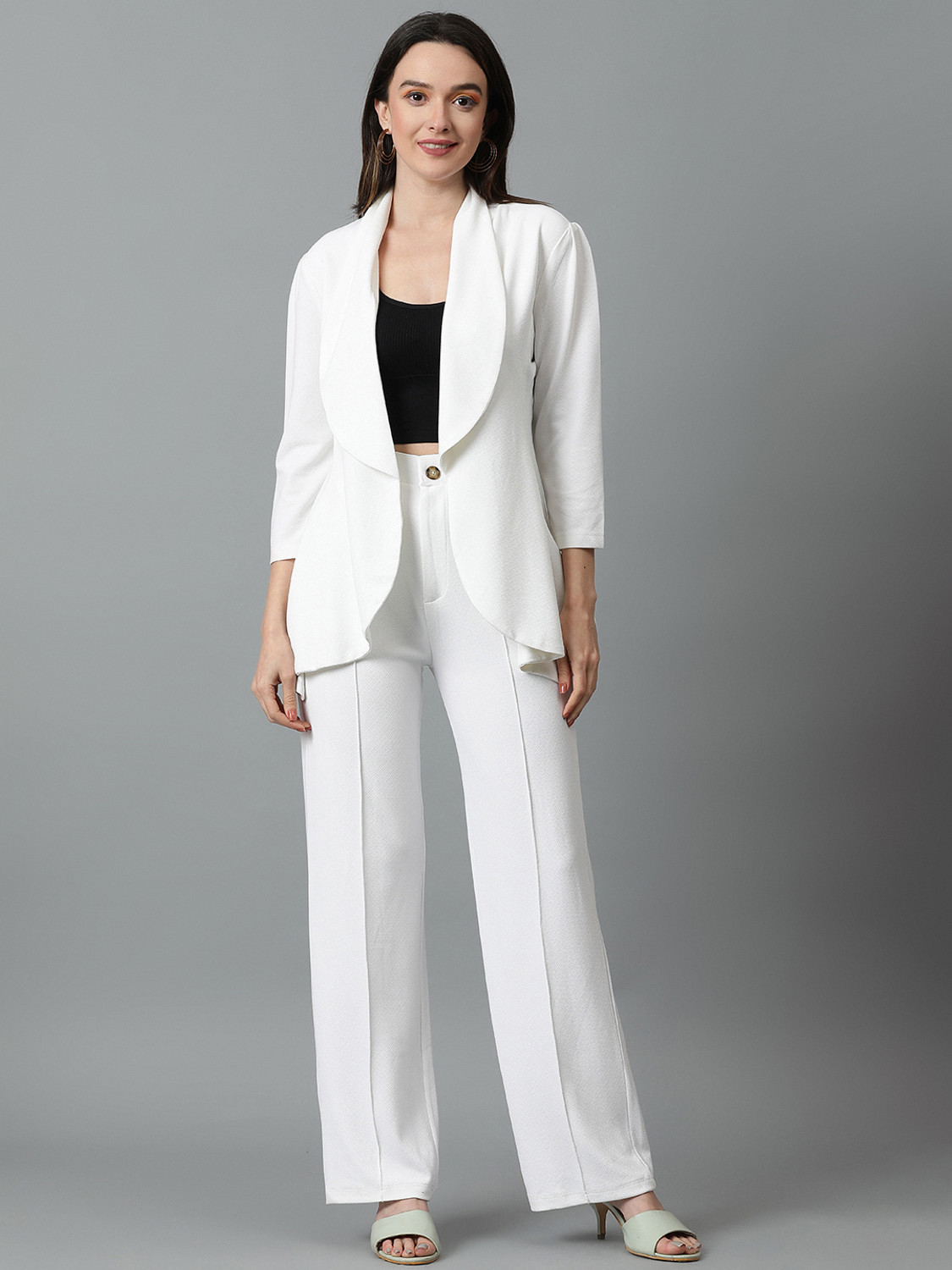 Image of KOTTY Women Two Piece Dress White Maxi /Full Length Dress