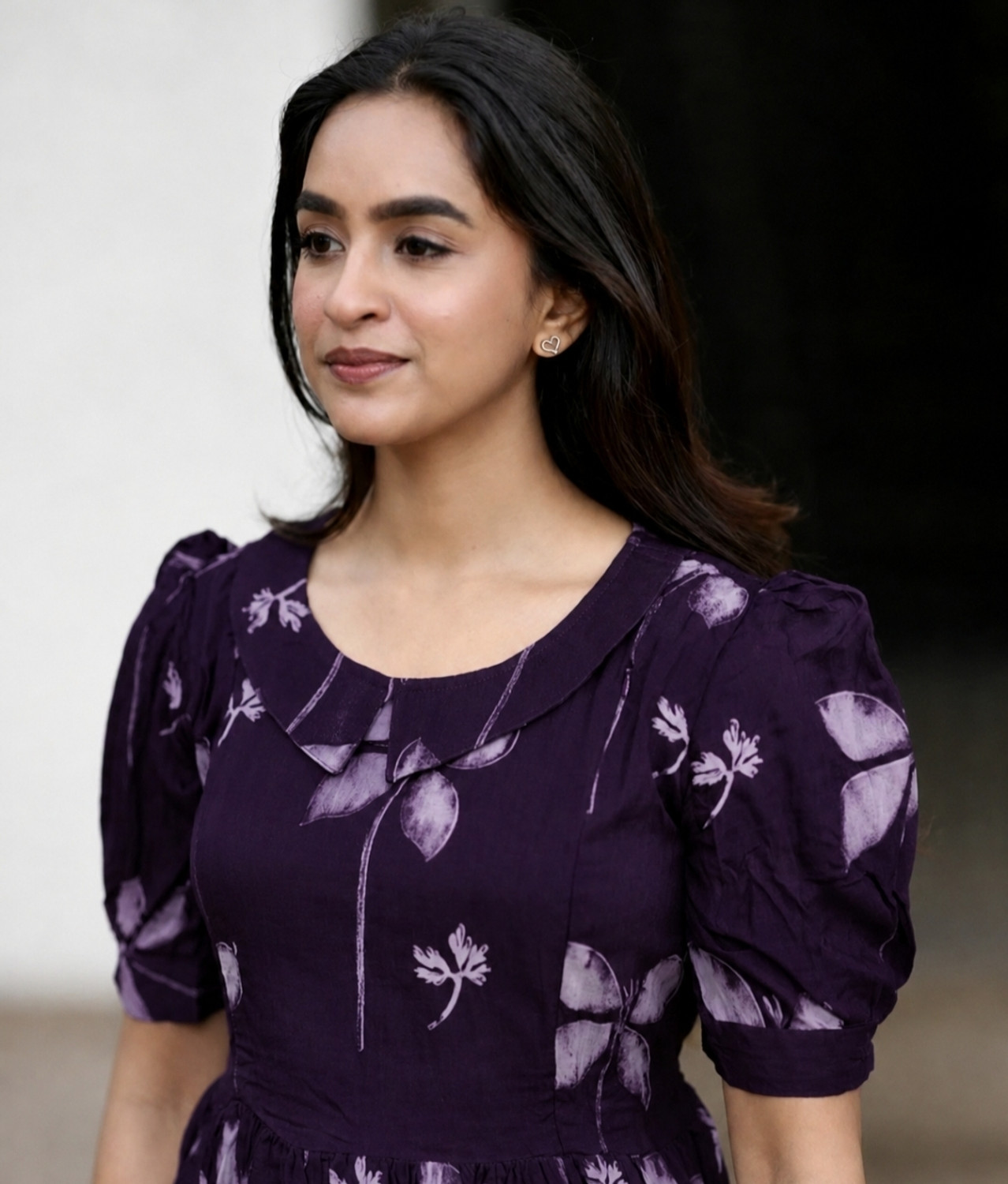 Image of Riyansh Fashion Hub Women Fit and Flare Purple Above Knee /Mid Thigh Length Dress