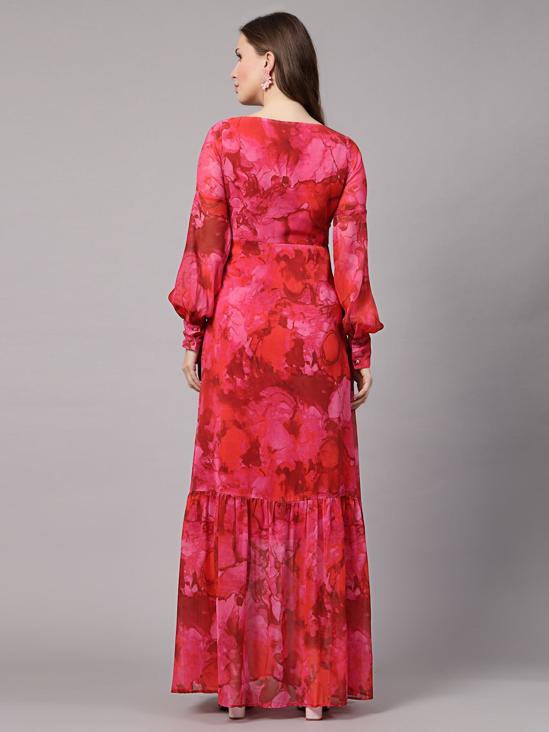 Image of METRONAUT Women Maxi Red Full Length Dress