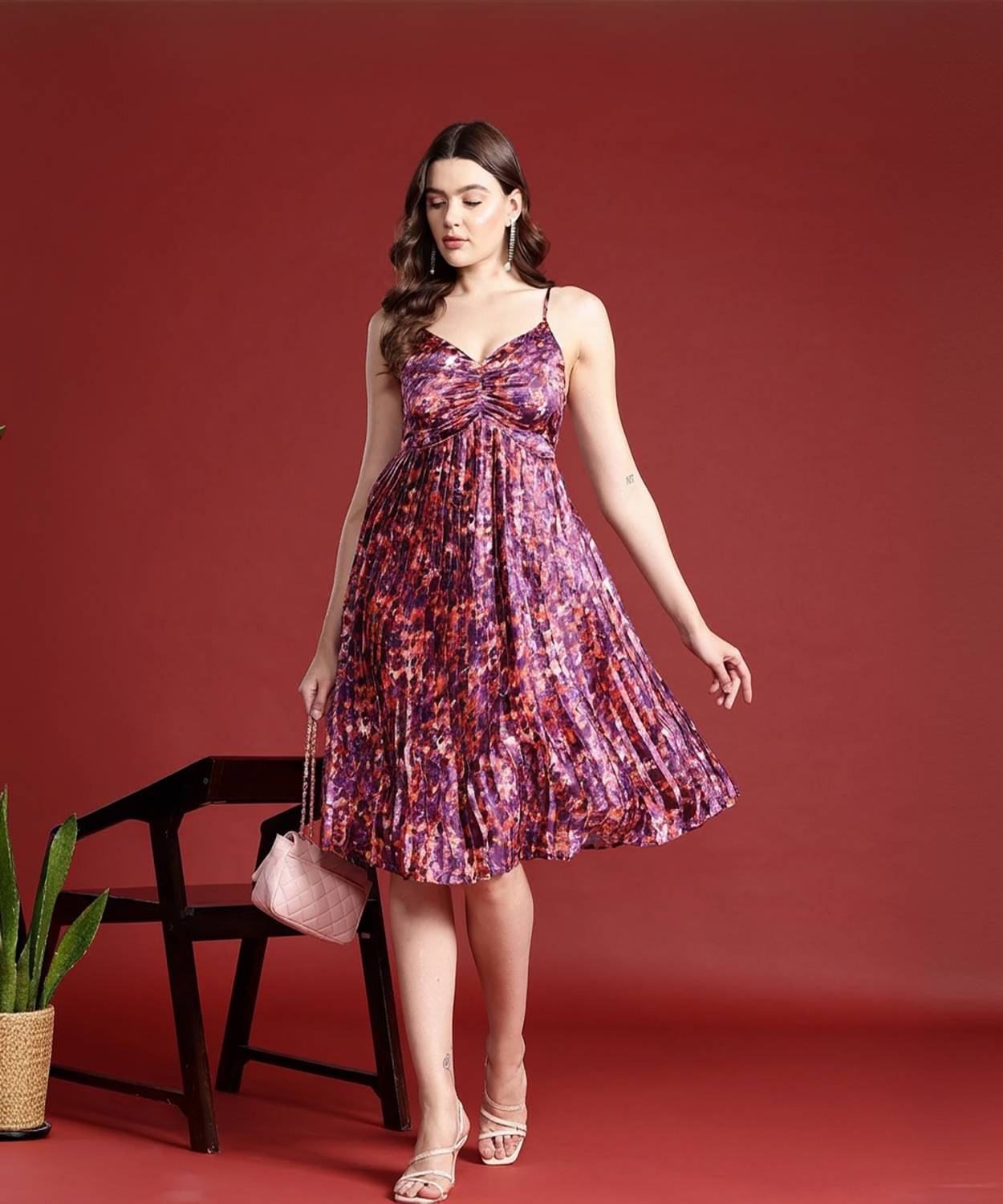 all about you Women A-line Purple Knee Length Dress