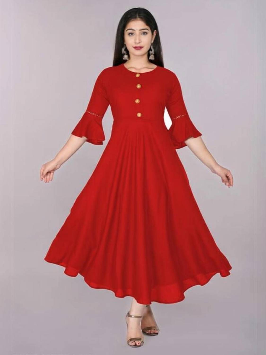 Alastar Women A-line Red Midi/Calf Length Dress