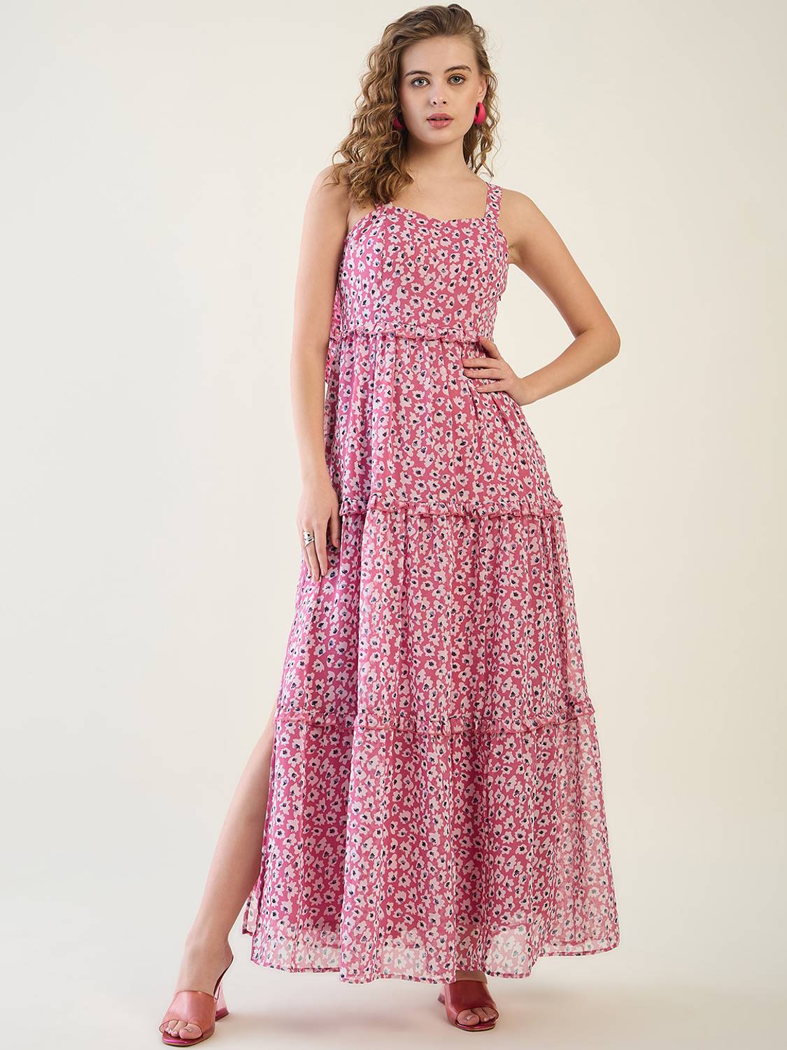 AAYU Women Maxi Pink Full Length Dress