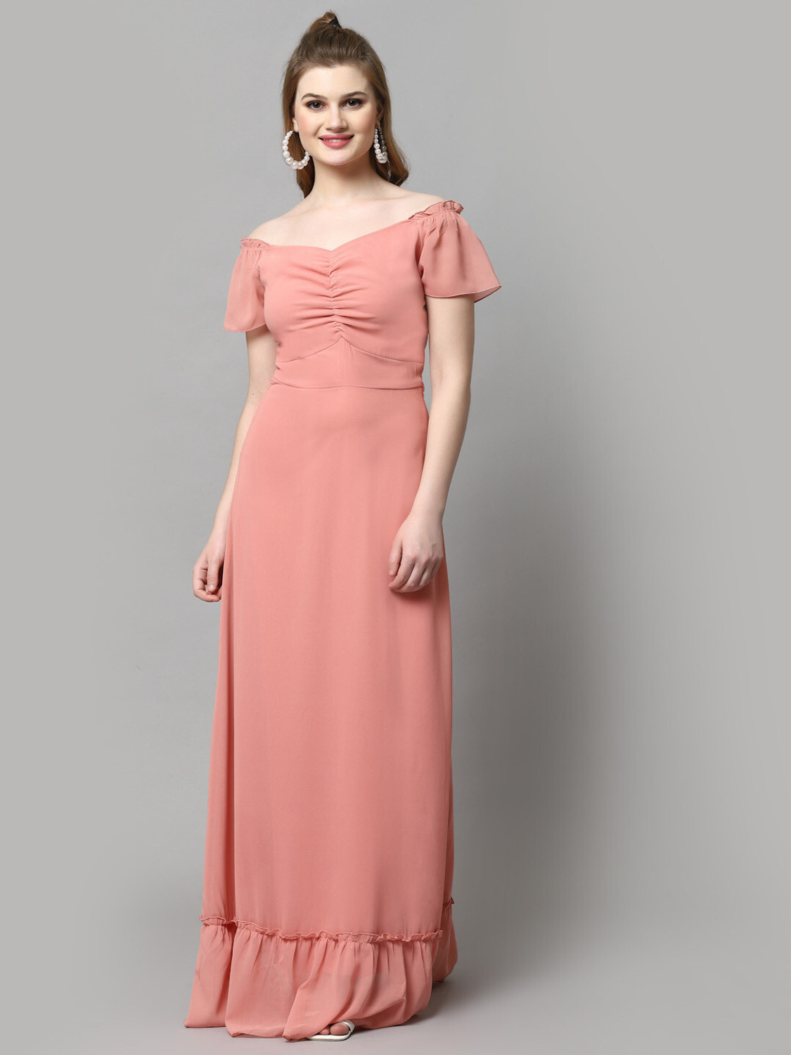 Image of METRONAUT Women Maxi Pink Full Length Dress