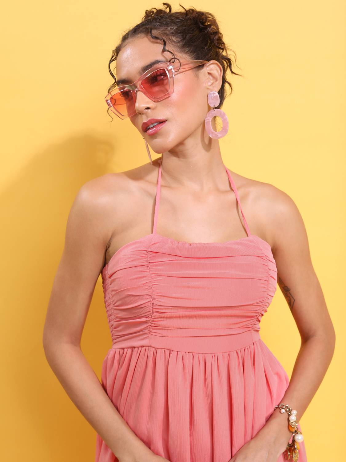 Tokyo Talkies Women Pink Maxi Dress - Image 5