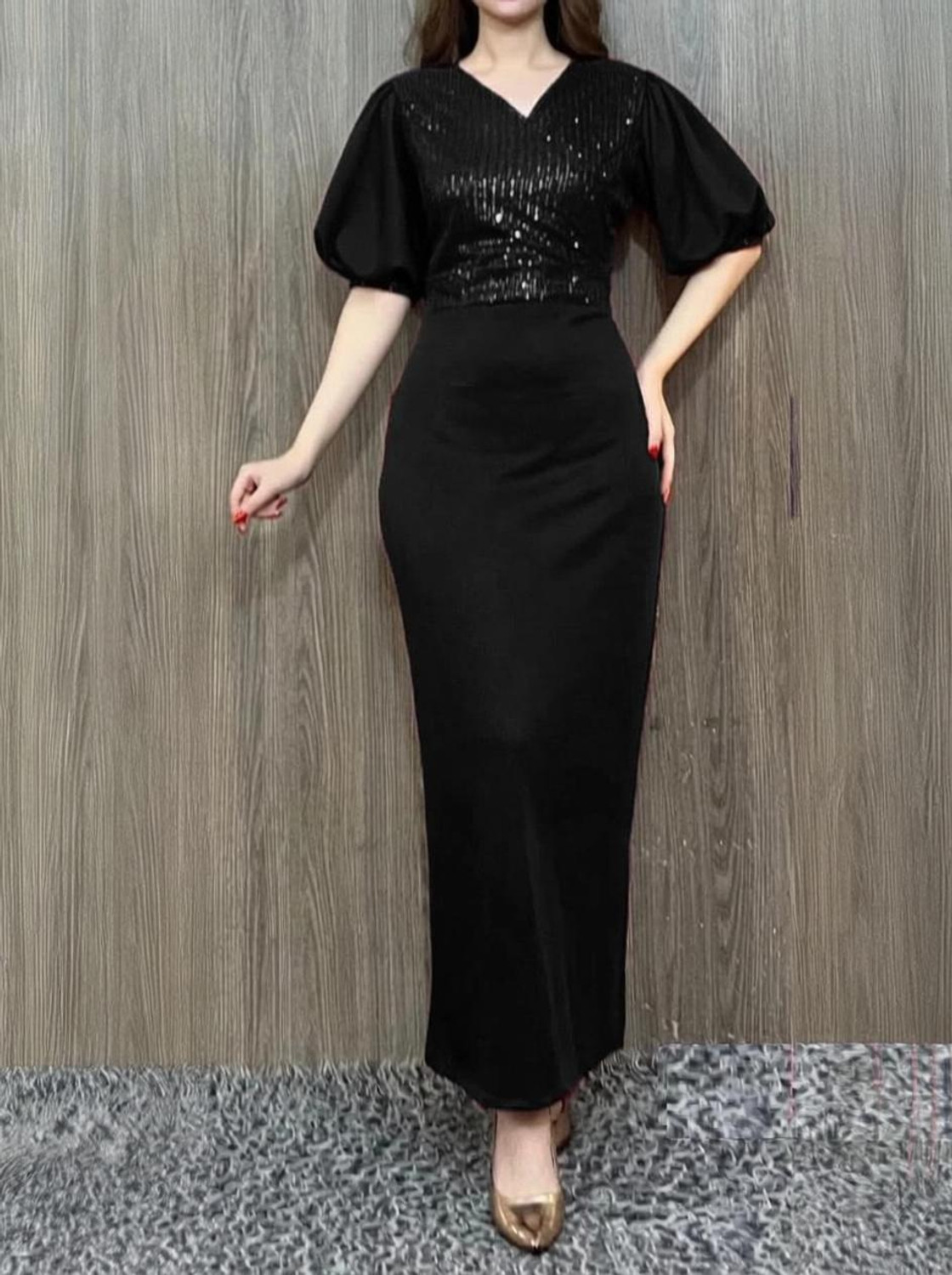 Image of Riaash Women Bodycon Black Maxi /Full Length Dress