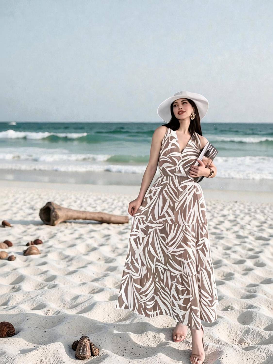 Madhurima Collection Women A-line Brown Ankle Length Dress