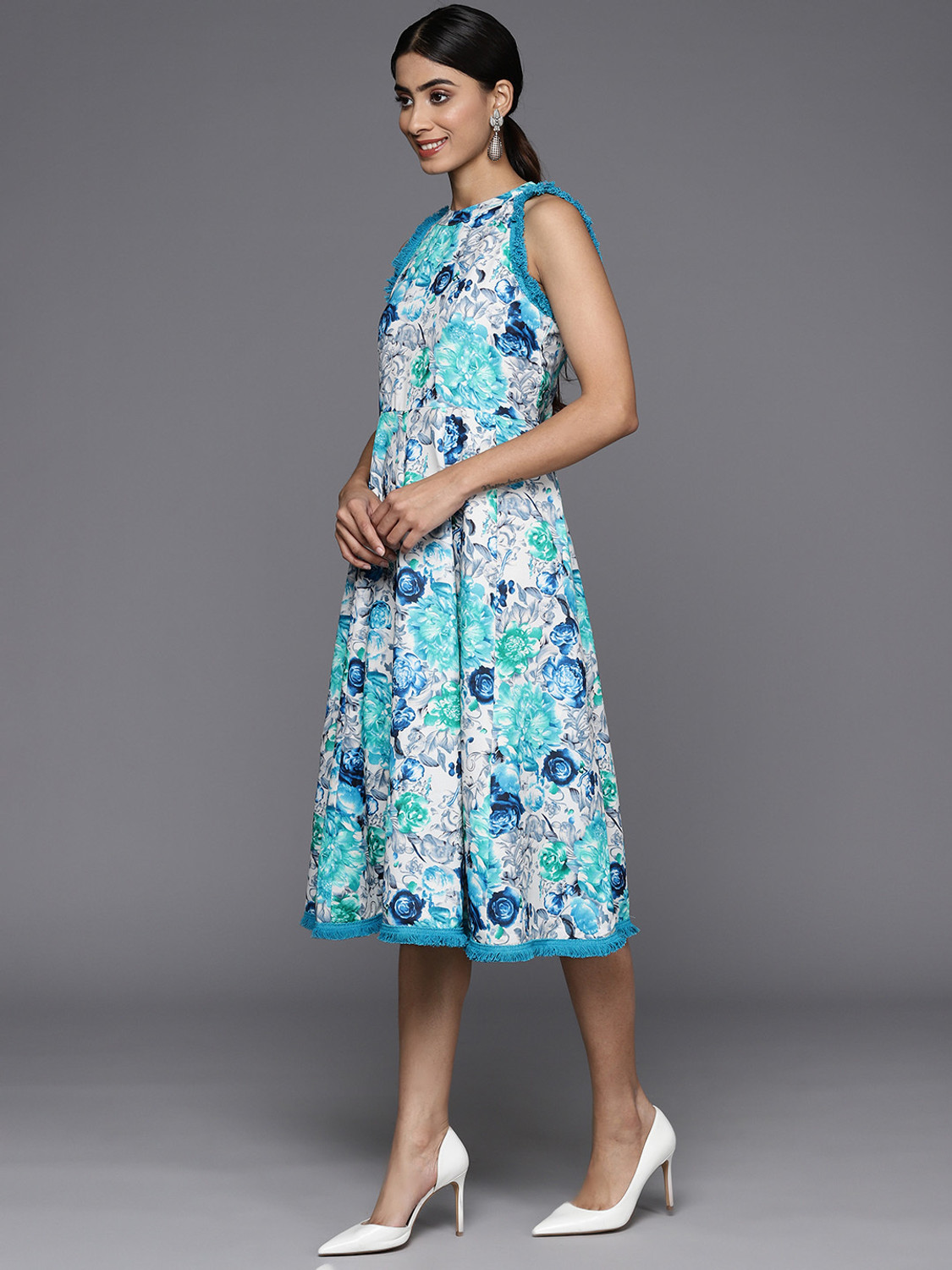 Image of Varanga Women A-line Multicolor Midi /Calf Length Dress