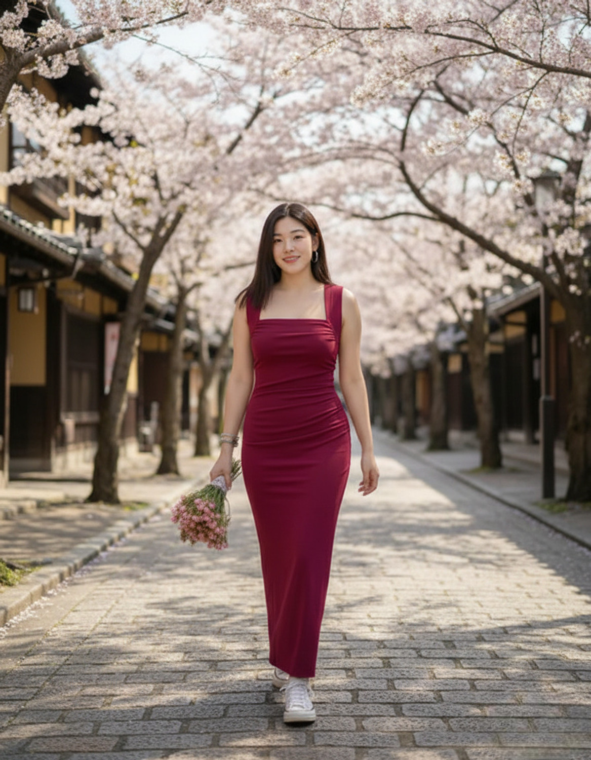 Image of HEER FASHION Women Bodycon Maroon Maxi /Full Length Dress