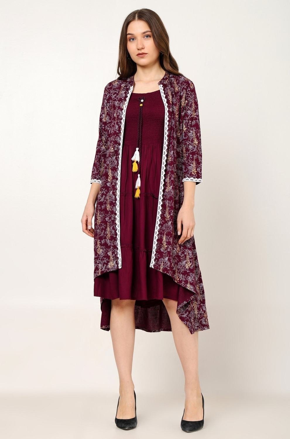 Image of NG Fashion Women Fit and Flare Purple Midi /Calf Length Dress