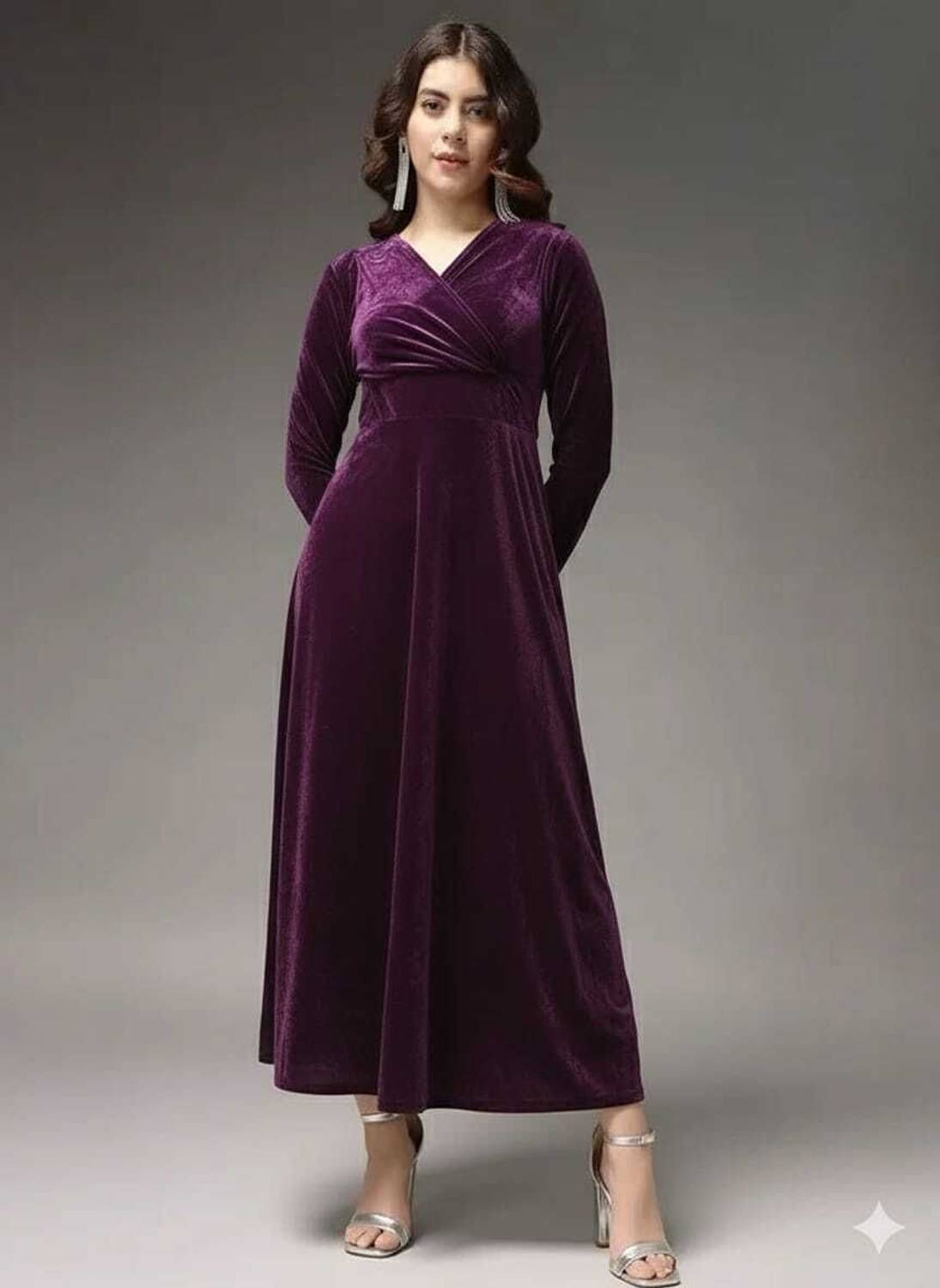 WestCHIC Women Fit and Flare Purple Maxi/Full Length Dress